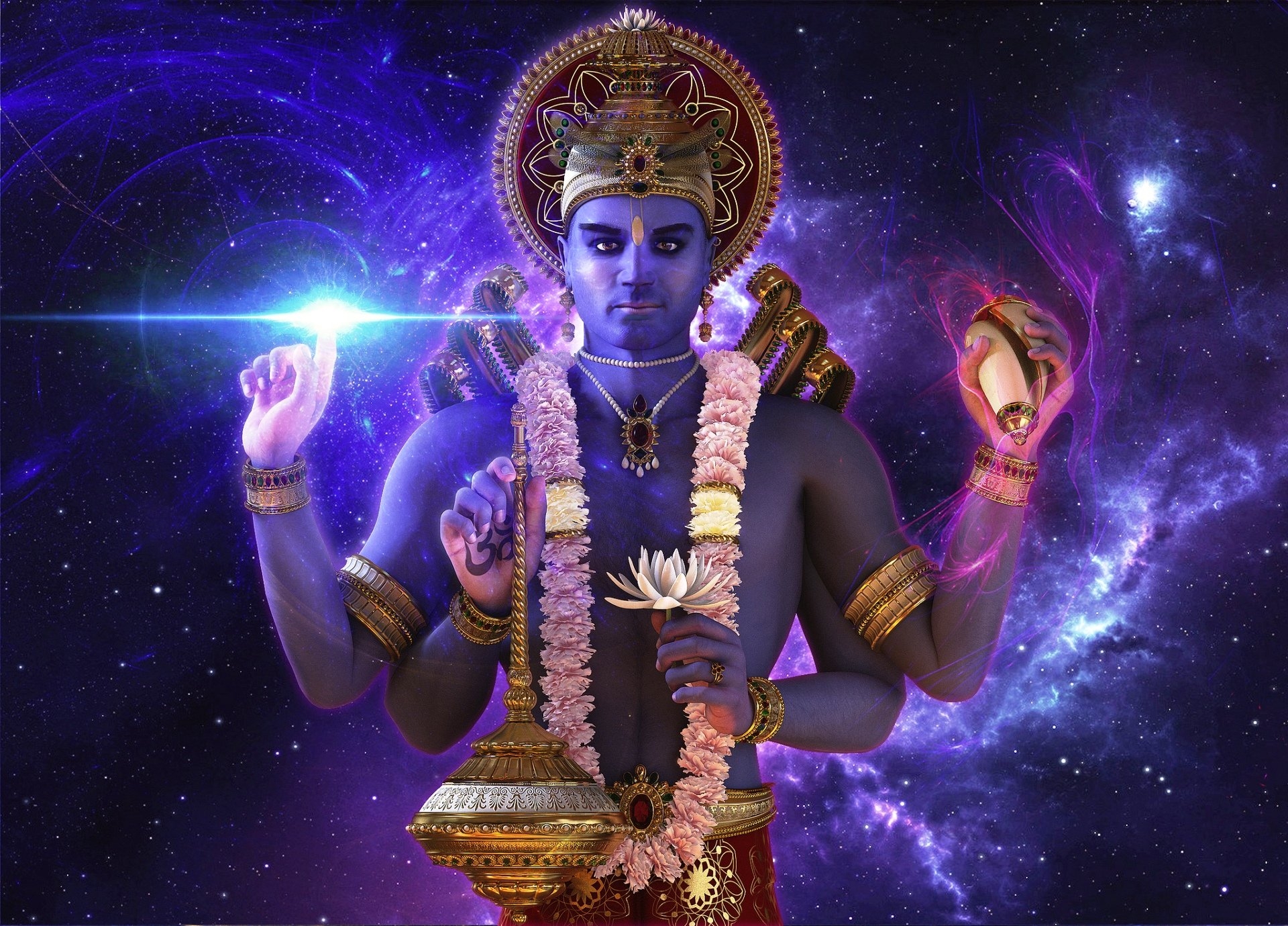 1920x1380 3D Lord Vishnu 4k God Vishnu Latest Desktop Wallpaper, Desktop