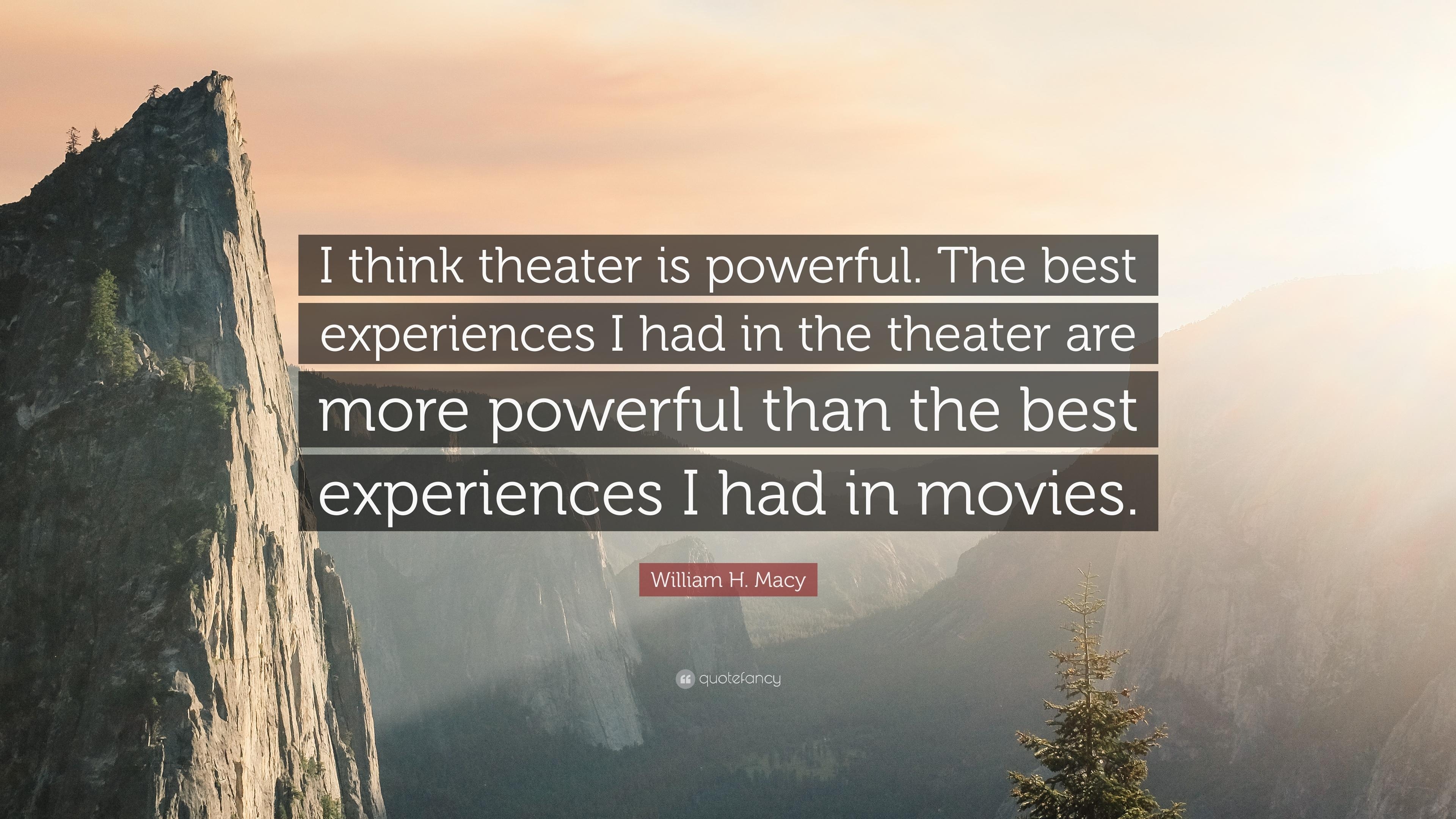 3840x2160 William H. Macy Quote: “I think theater is powerful. The best, Desktop