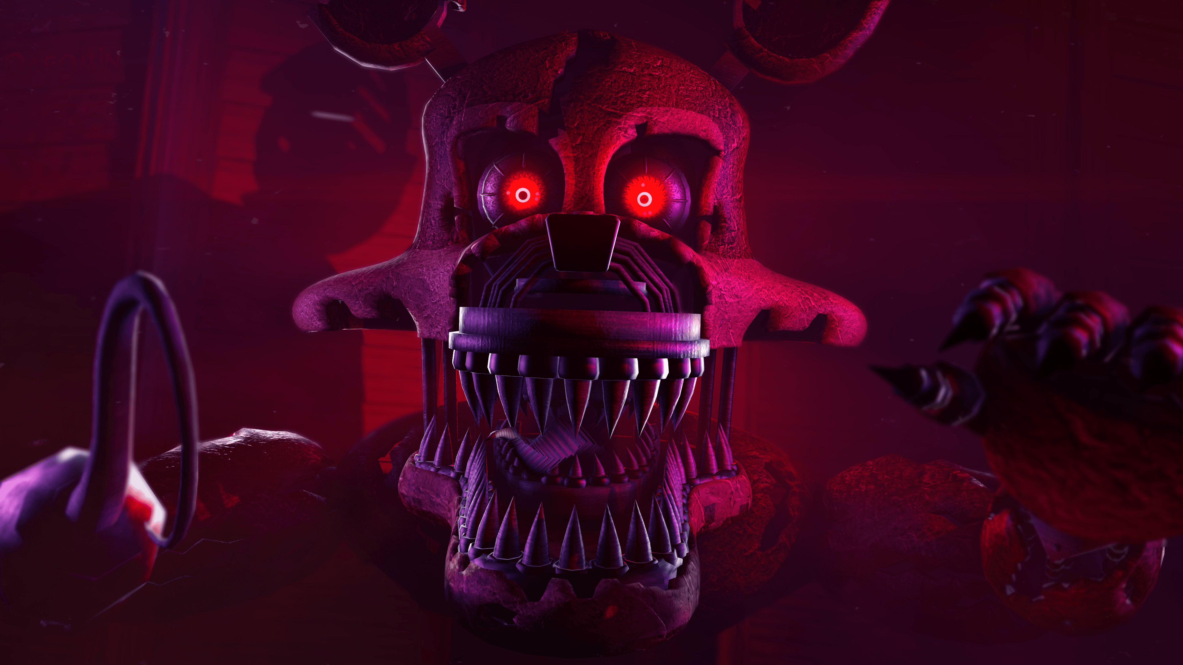 4100x2310 SFM FNAF Jumpscare Nightmare Foxy. Five, Desktop