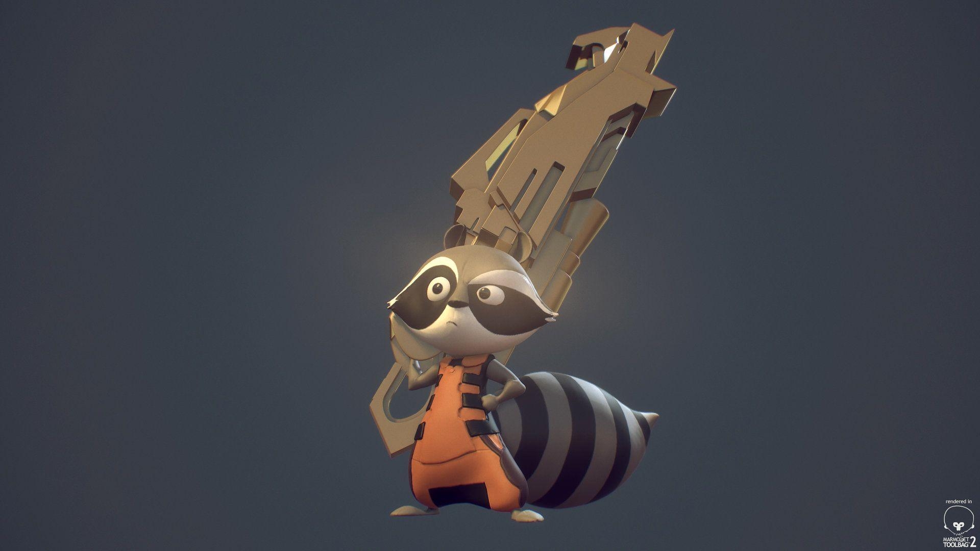 1920x1080 Rocket Raccoon, Félix VIVIER, Desktop