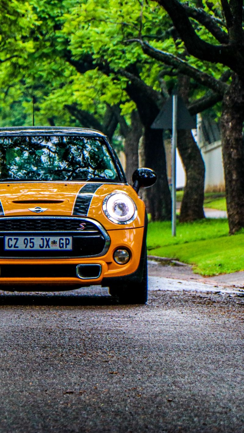 800x1420 Download Wallpaper  Mini Cooper S, Mini Cooper, Car, Front View, Yellow Iphone Se 5s 5c 5 For Parallax HD Background, Phone