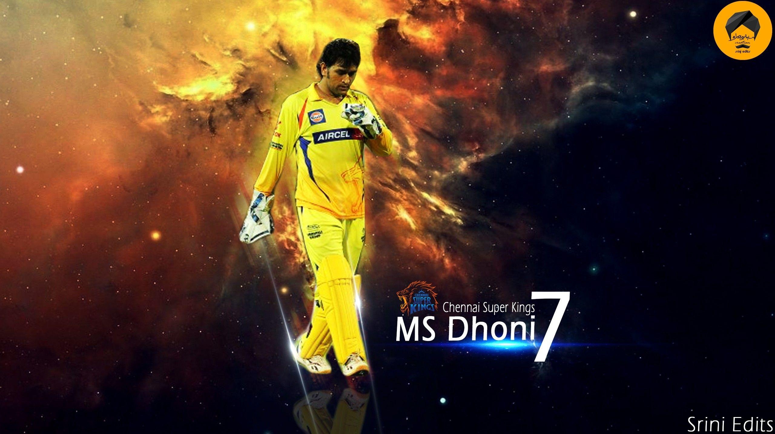 2560x1440 MS Dhoni, Chennai Super Kings, Galaxy Wallpaper HD / Desktop, Desktop