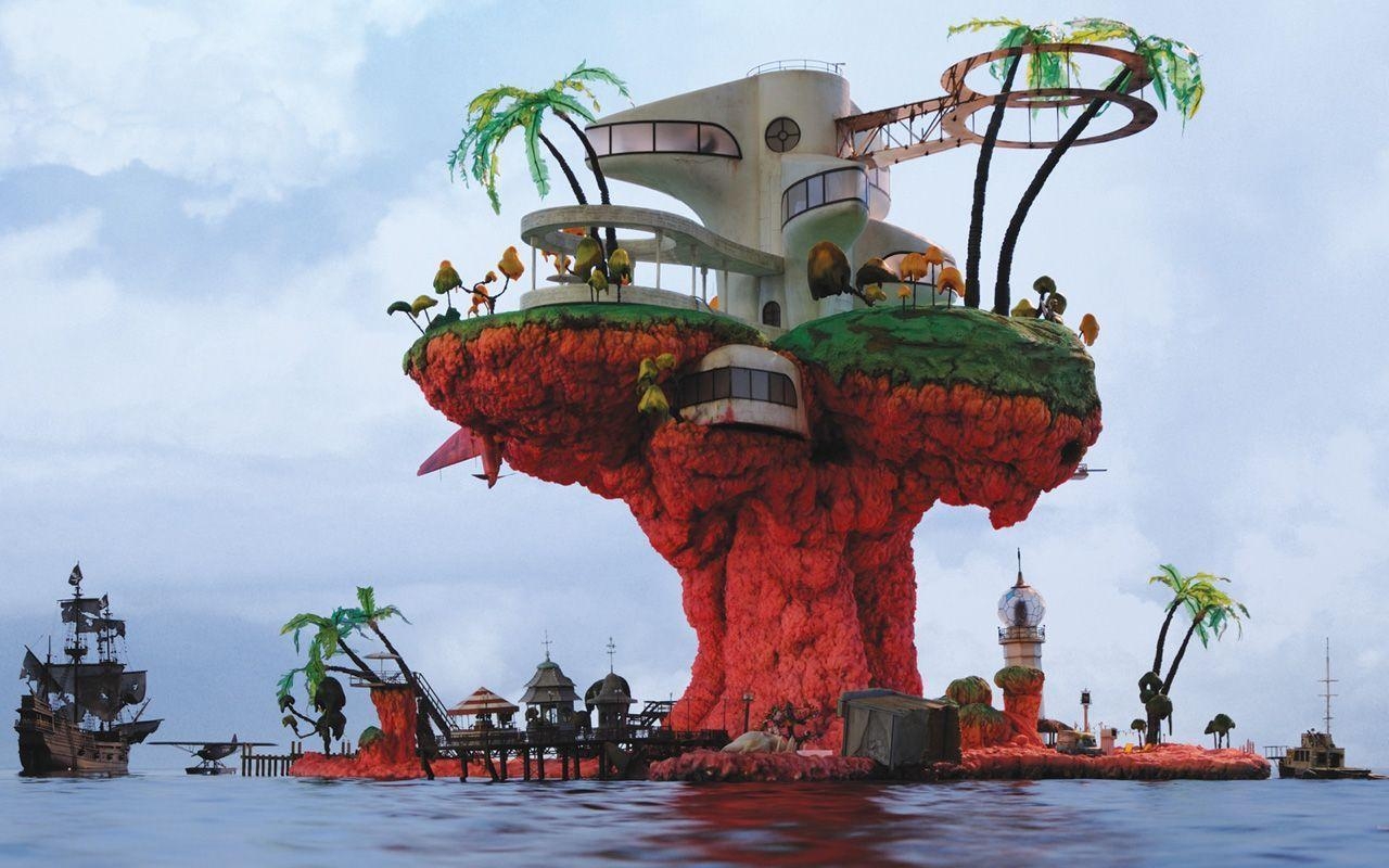 1280x800 Animals For > Gorillaz Russel Plastic Beach, Desktop