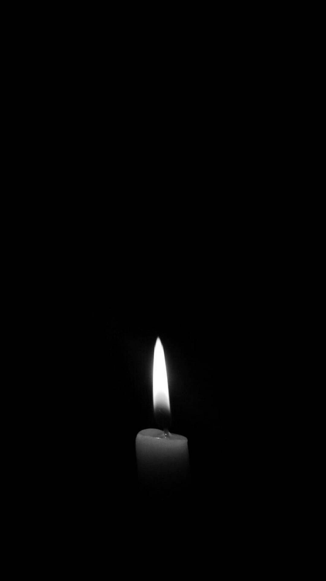 1080x1920 Download Bw Lit Candle Minimal Dark, Phone