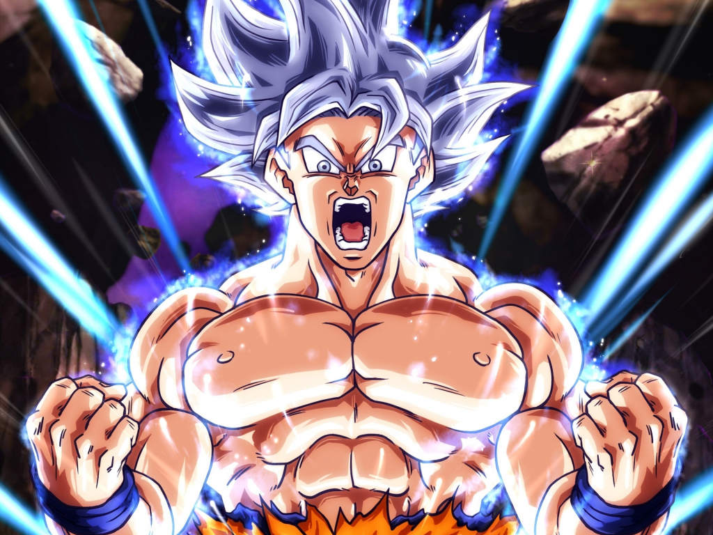 1030x770 Goku, white hair, dragon ball, art wallpaper, HD image, picture, background, 6b45a2, Desktop