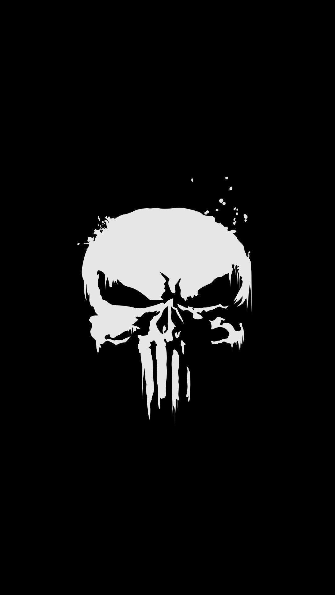 1080x1920 The Punisher, skull, minimal, superhero, dark wallpaper, Phone