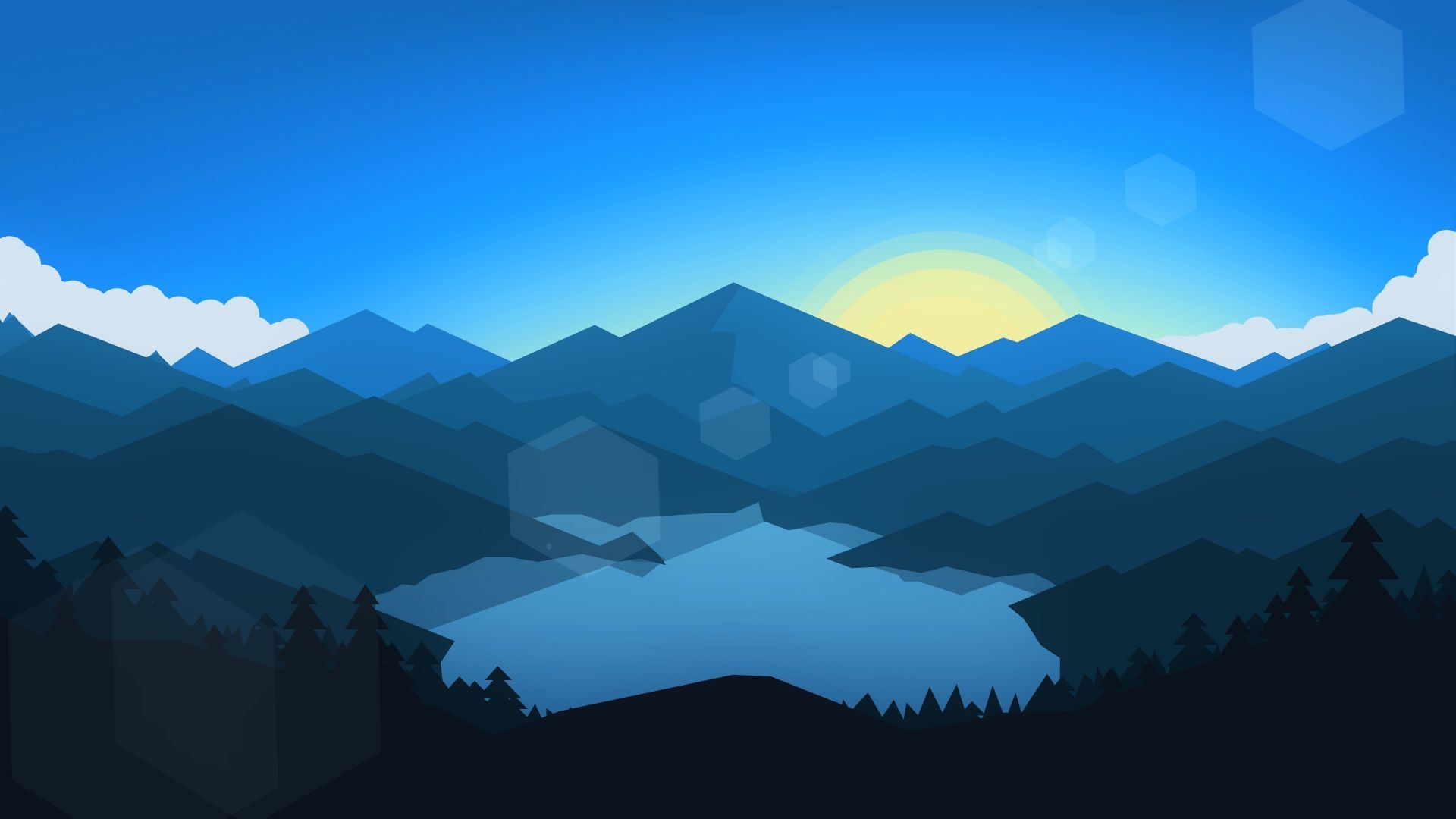 1920x1080 Desktop wallpaper forest, mountains, sunset, cool weather, minimalism, HD image, picture, background, 7a22c5, Desktop