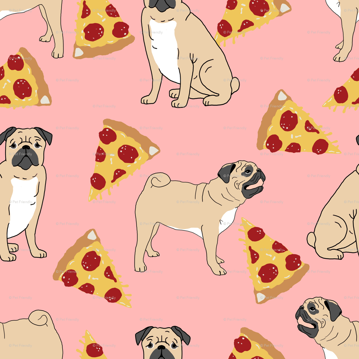 1200x1200 pug pizza pink dog food pugs dogs pet pets pet friendly funny, Phone