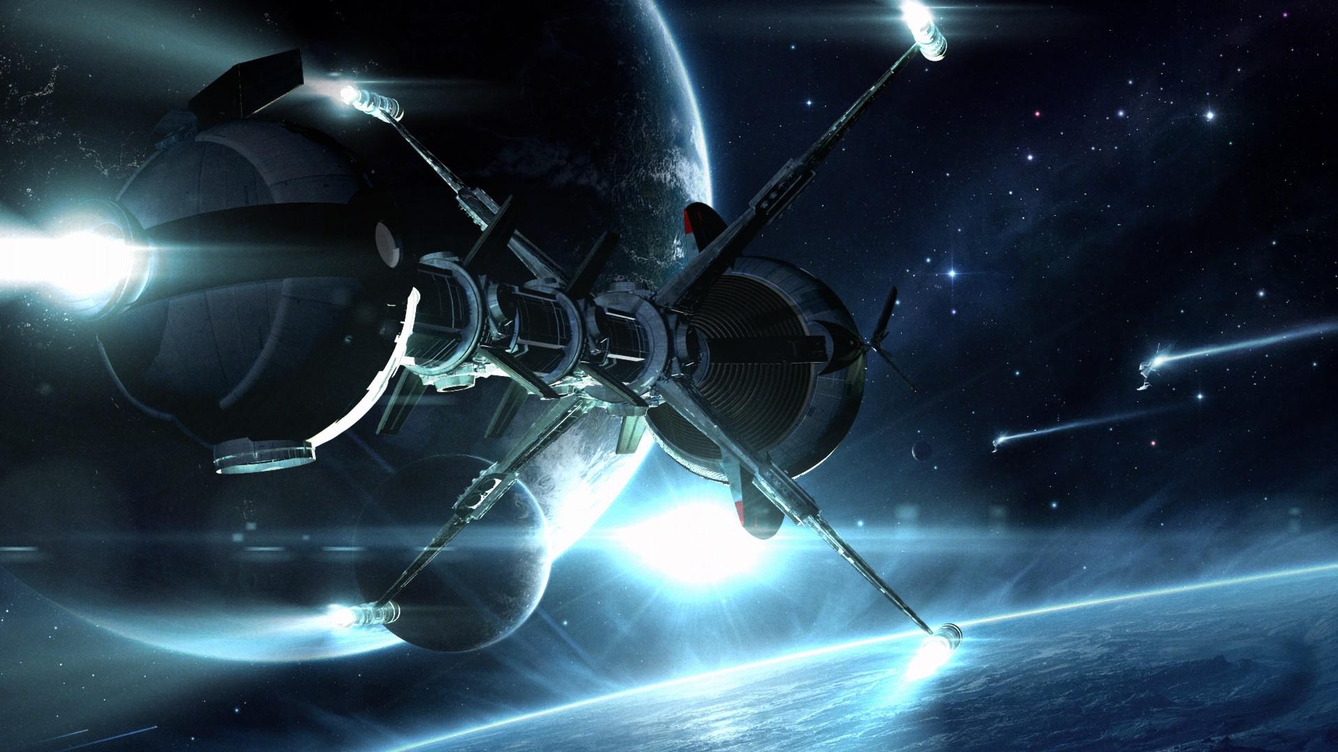 1920x1080 Hd Sci Fi Spacecraft Spaceship Planets Stars Art Image Comet Captain Future, Desktop