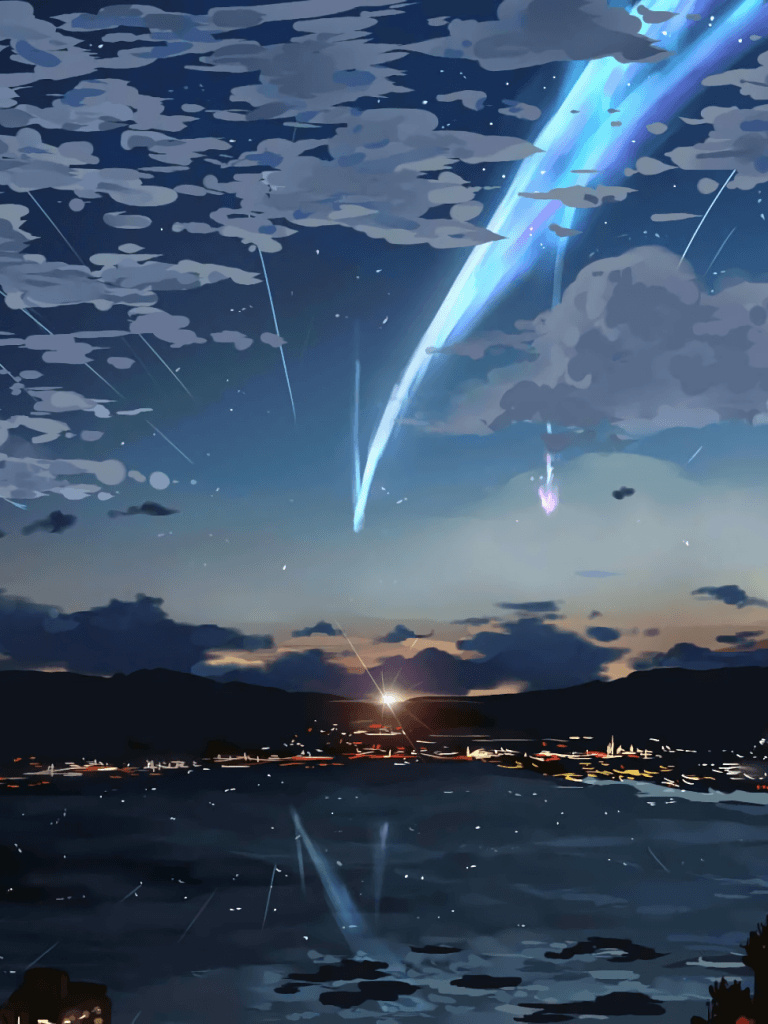 770x1030 Download  Your Name, Sky, Stars, Kimi No Na Wa, Lights, Phone