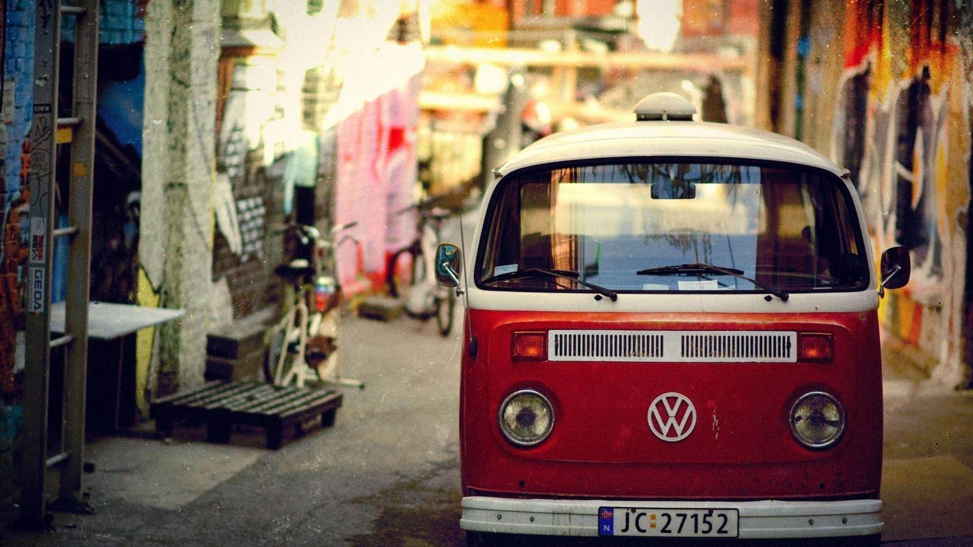 1920x1080 Old Red VW Bus Wallpaper Photo Wallpaper. Wallpaper, Desktop