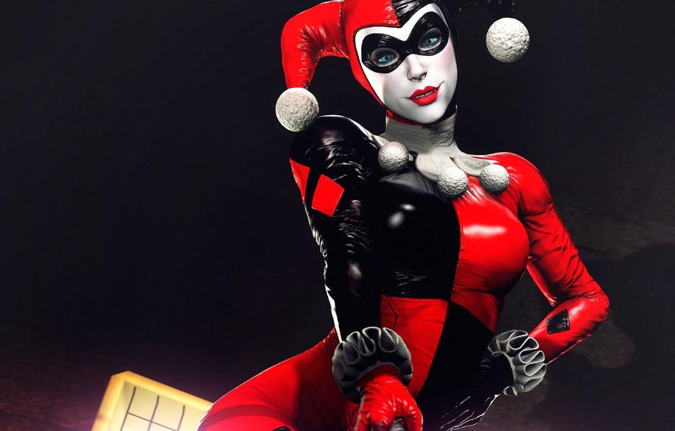 1340x850 Wallpaper girl, batman, costume, villain, classic, dc comics, harley, Desktop