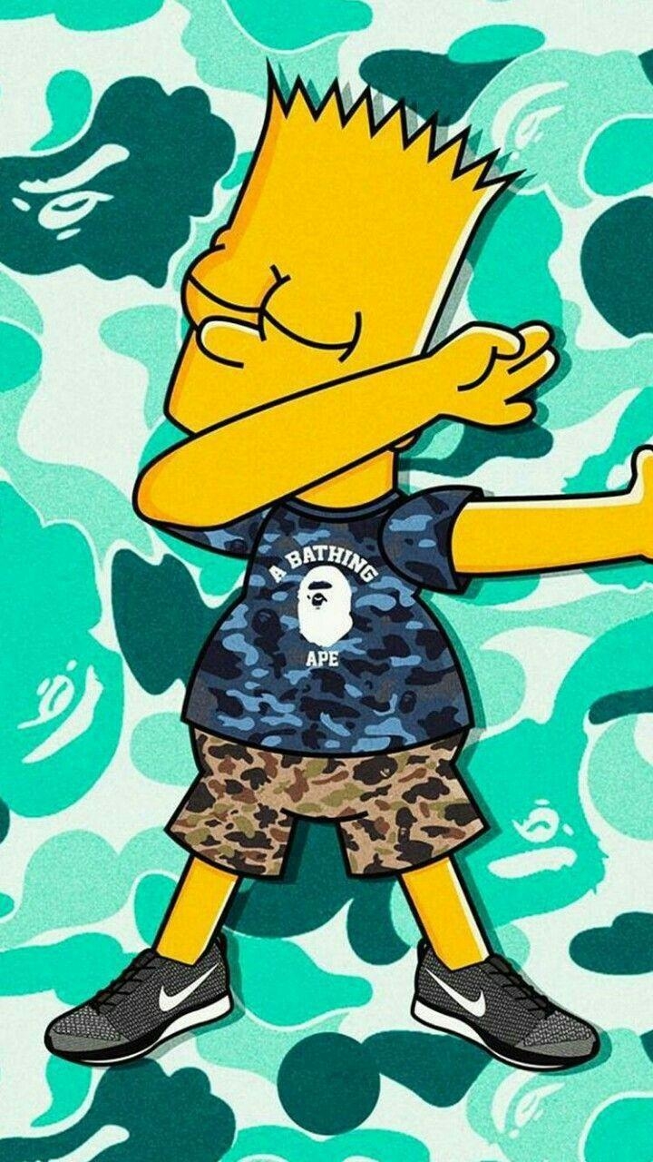 720x1280 Wallpaper HD Gangsta Bart Simpson Supreme, Phone