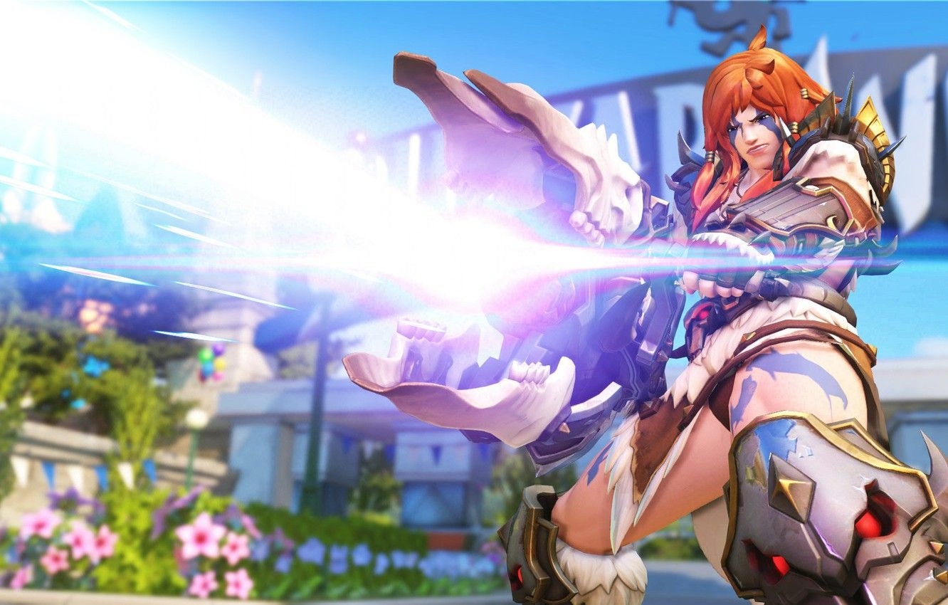 1340x850 Wallpaper shot, OVERWATCH, Zarya Barbarian Character Skin image, Desktop