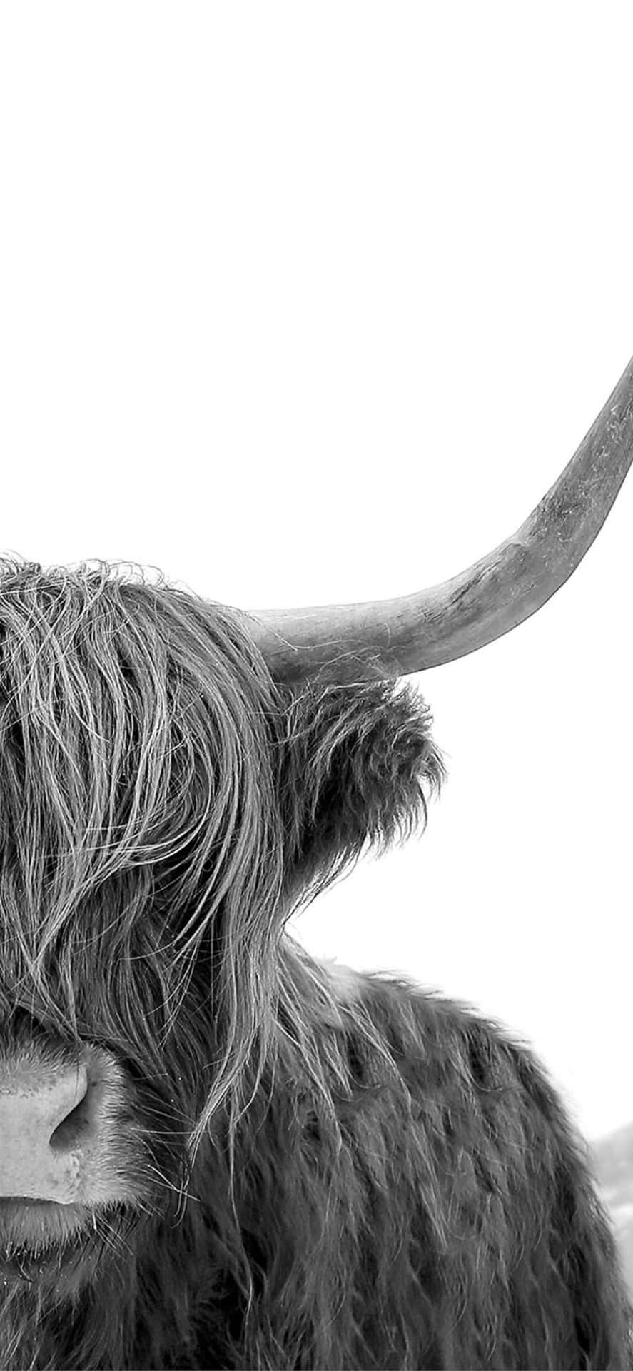 890x1920 Download A Cow With Long Horns Wallpaper, Phone