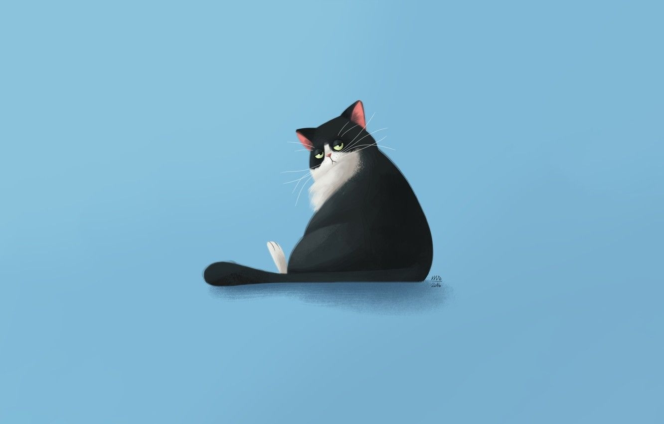 1340x850 Minimalist Cat Wallpaper Free Minimalist Cat Background, Desktop