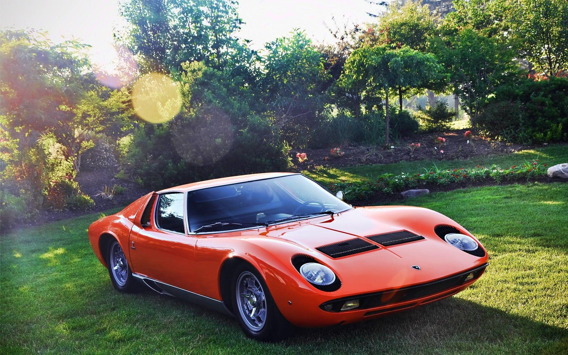 1920x1200 cars, garden, Lamborghini, sunlight, Lamborghini Miura wallpaper, Desktop