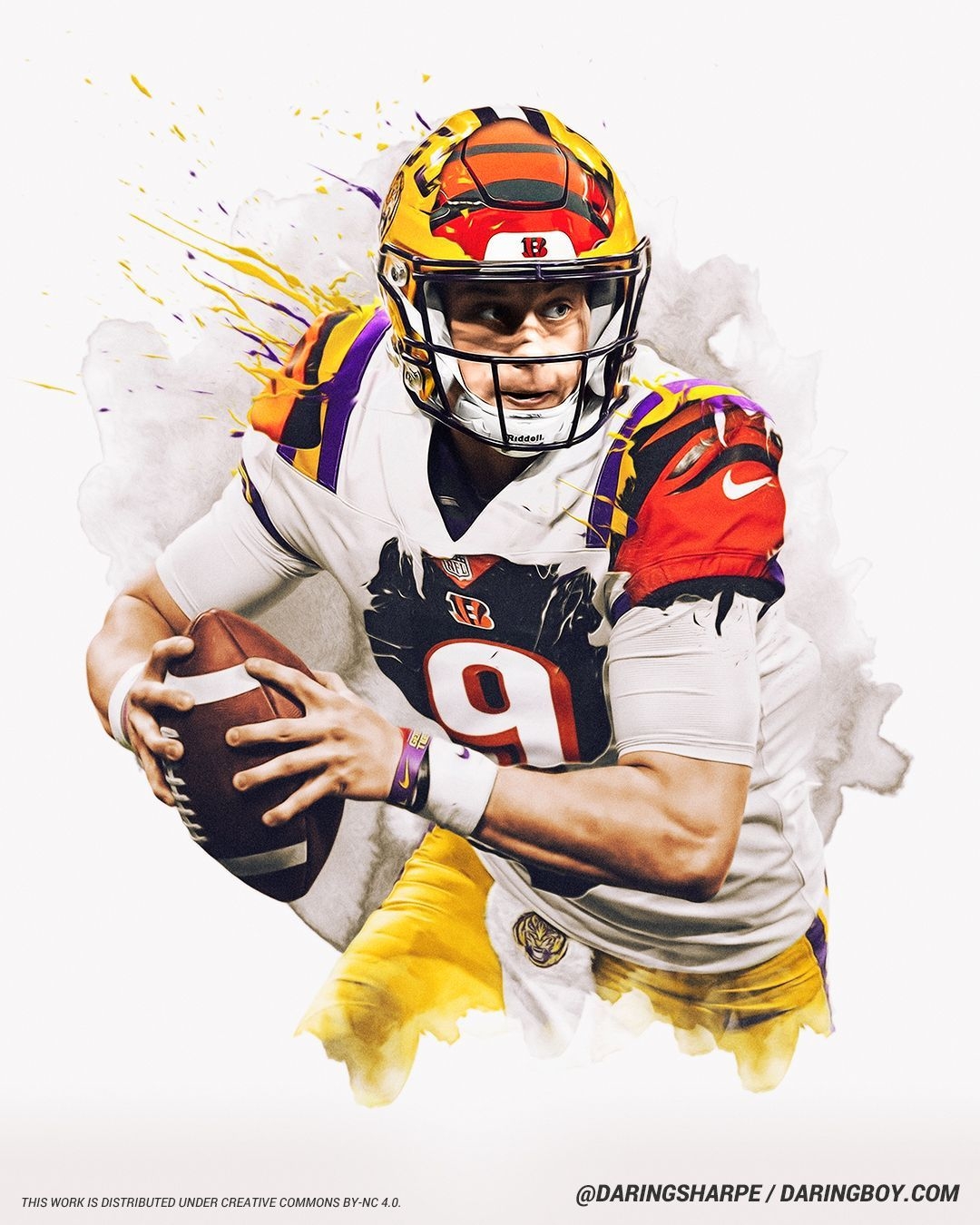 1080x1350 Joe Burrow, LSU Tigers, Cincinatti Bengals. Cincinatti bengals, Nfl football art, Lsu tigers football, Phone