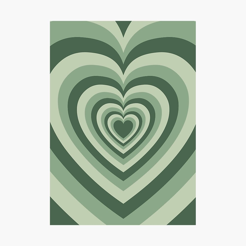 1000x1000 Sage Green Coffee Love Heart Latte Poster, Phone