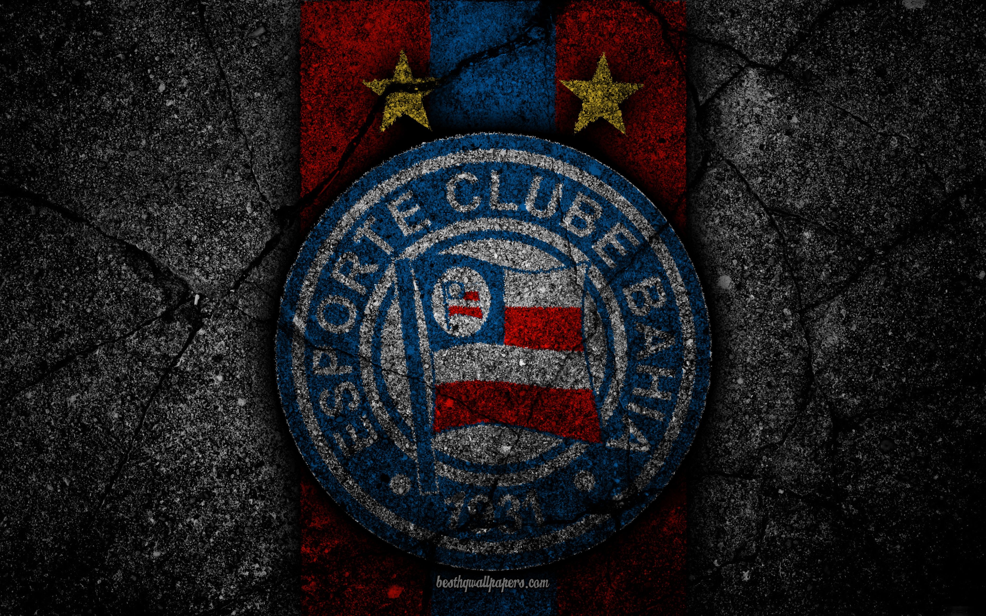 3840x2400 Download wallpaper 4k, Bahia FC, logo, Brazilian Seria A, soocer, Desktop