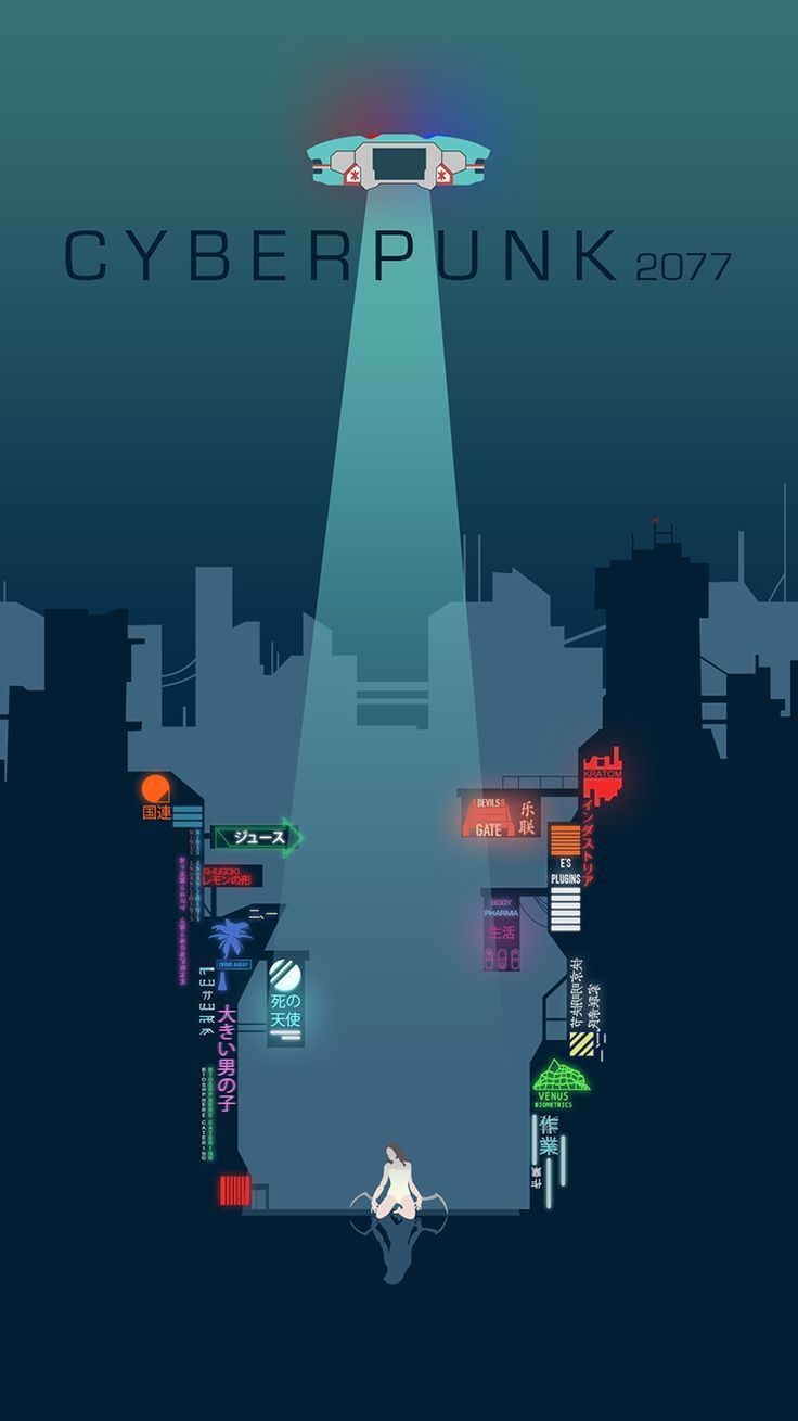 740x1310 Minimalist Cyberpunk 2077 poster I made.com, Phone