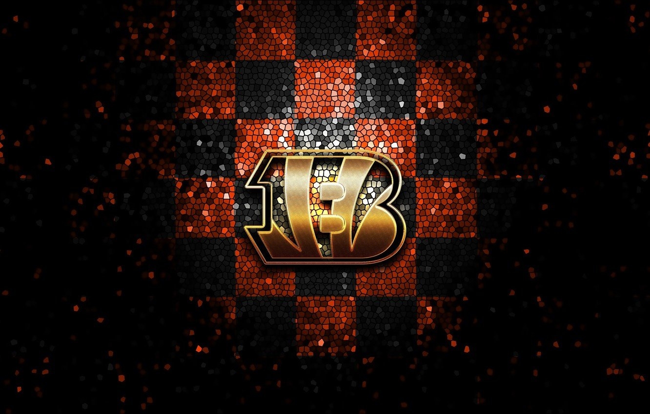 1340x850 Wallpaper wallpaper, sport, logo, NFL, glitter, checkered, Cincinnati Bengals image for desktop, section спорт, Desktop