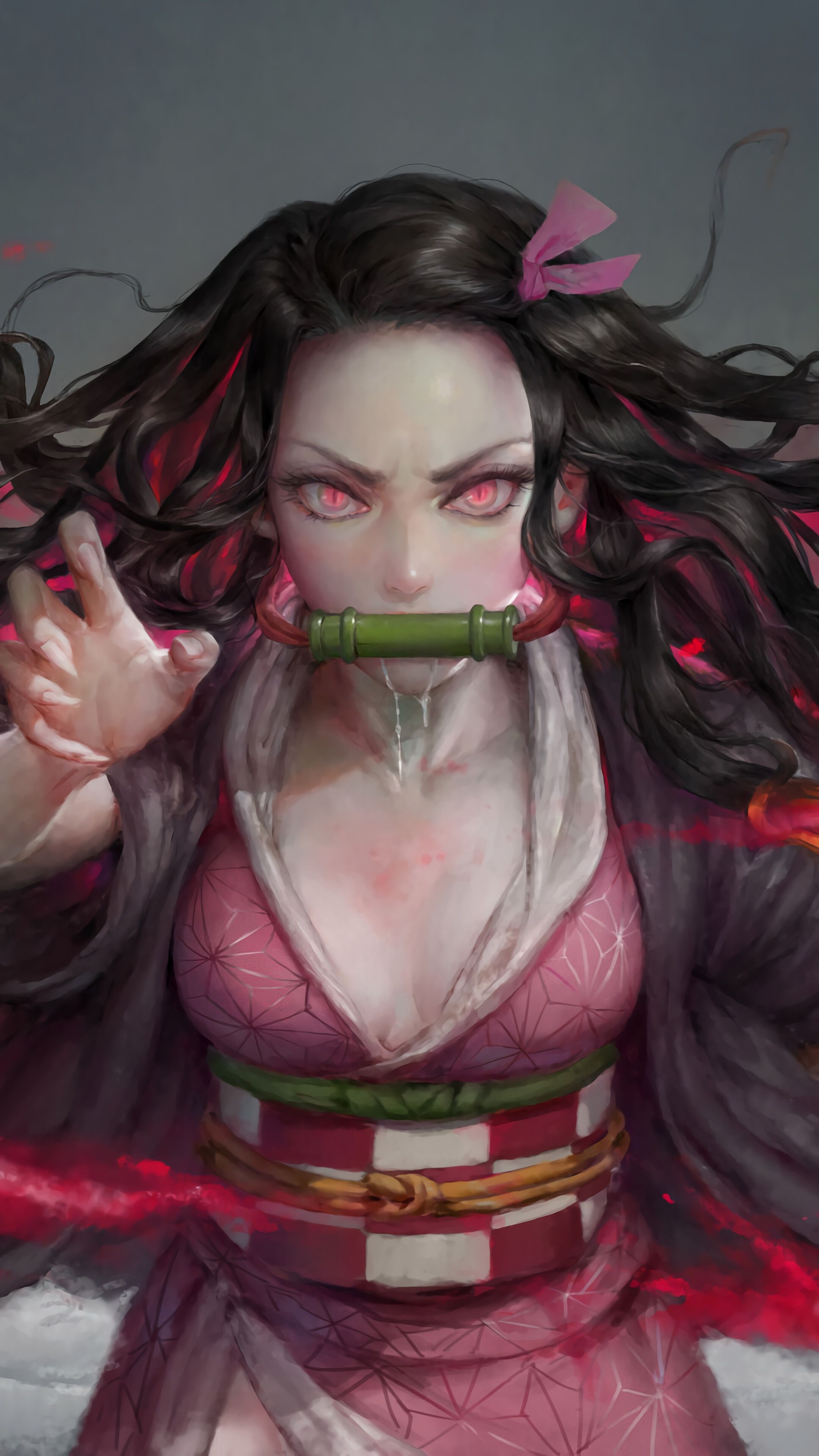 2160x3840 Nezuko, Blood Demon Art, Kimetsu no Yaiba, 4K phone HD Wallpaper, Image, Background, Photo and Picture HD Wallpaper, Phone