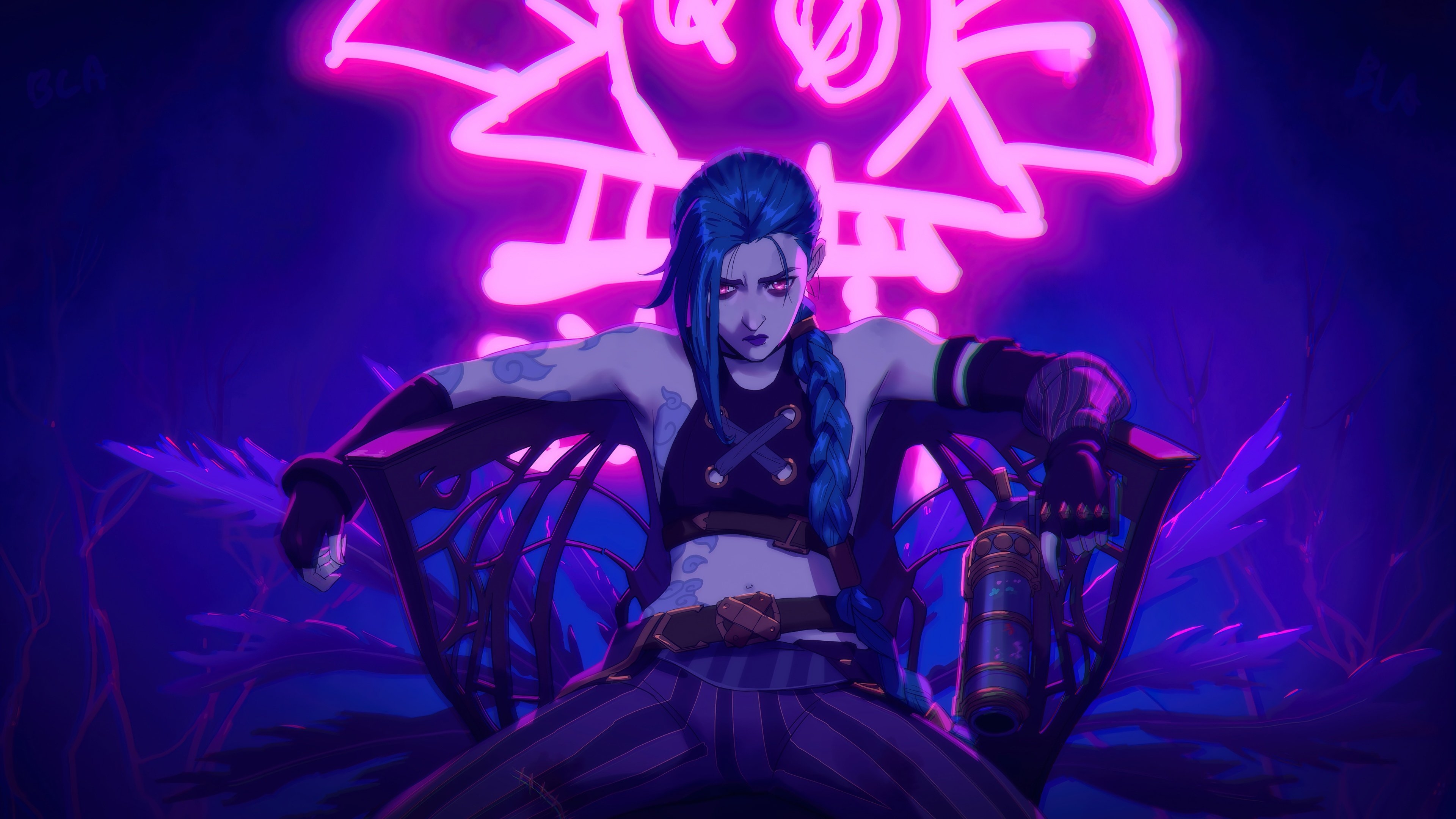 3840x2160 arcane, jinx, lol, league of legends, game, art, 4k Gallery HD Wallpaper, Desktop