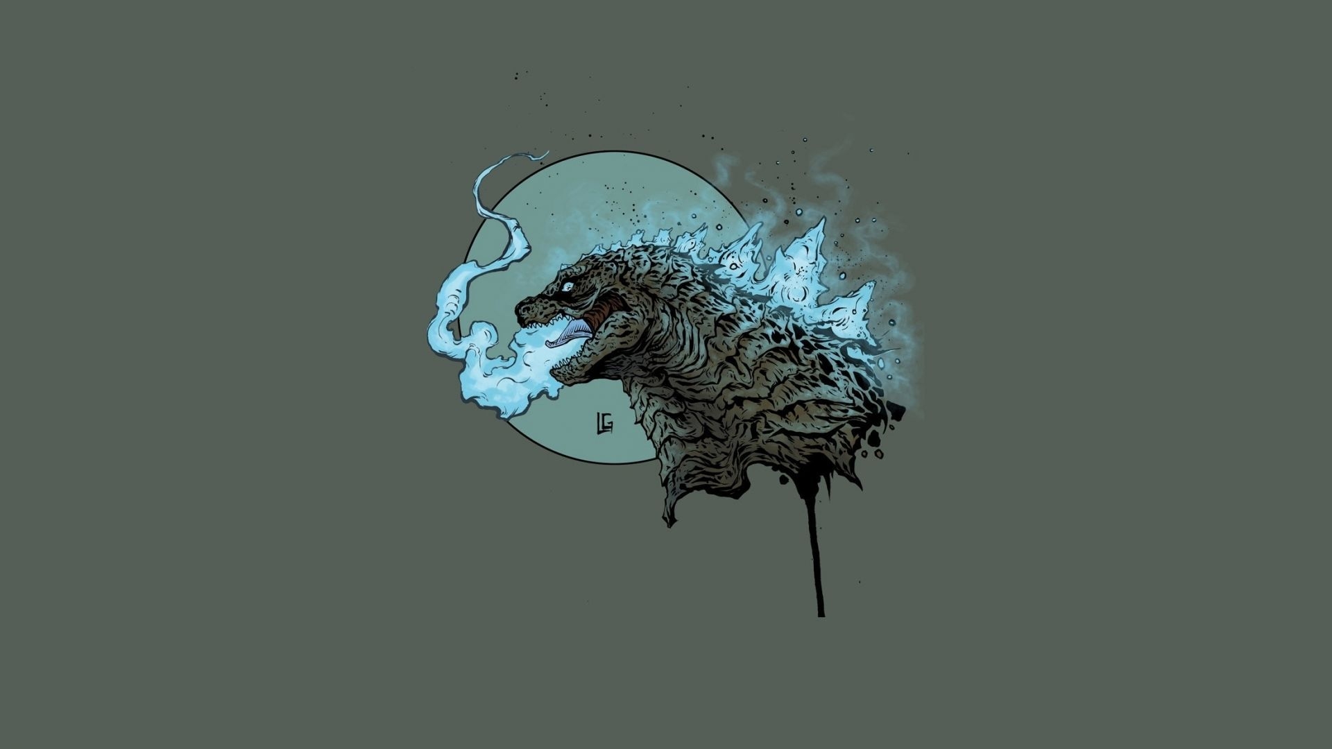 1920x1080 Desktop wallpaper minimal, godzilla, art, HD image, picture, background, cfdcc9, Desktop