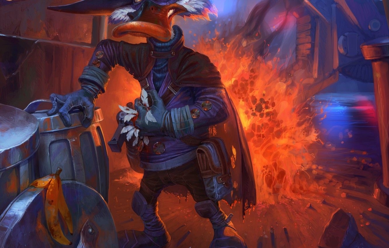 1340x850 Wallpaper Darkwing Duck, Black Cloak, Ivan Smirnov, Ivan Smirnov, Desktop