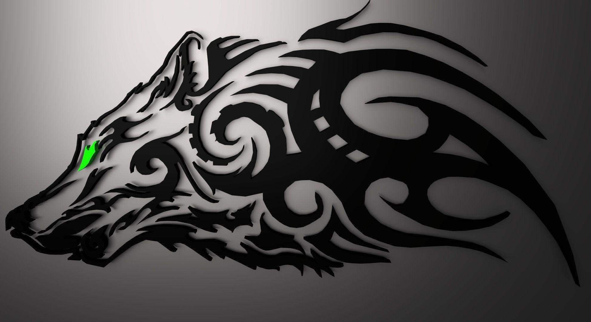 1980x1080 Tribal Wolf Wallpaper, Desktop