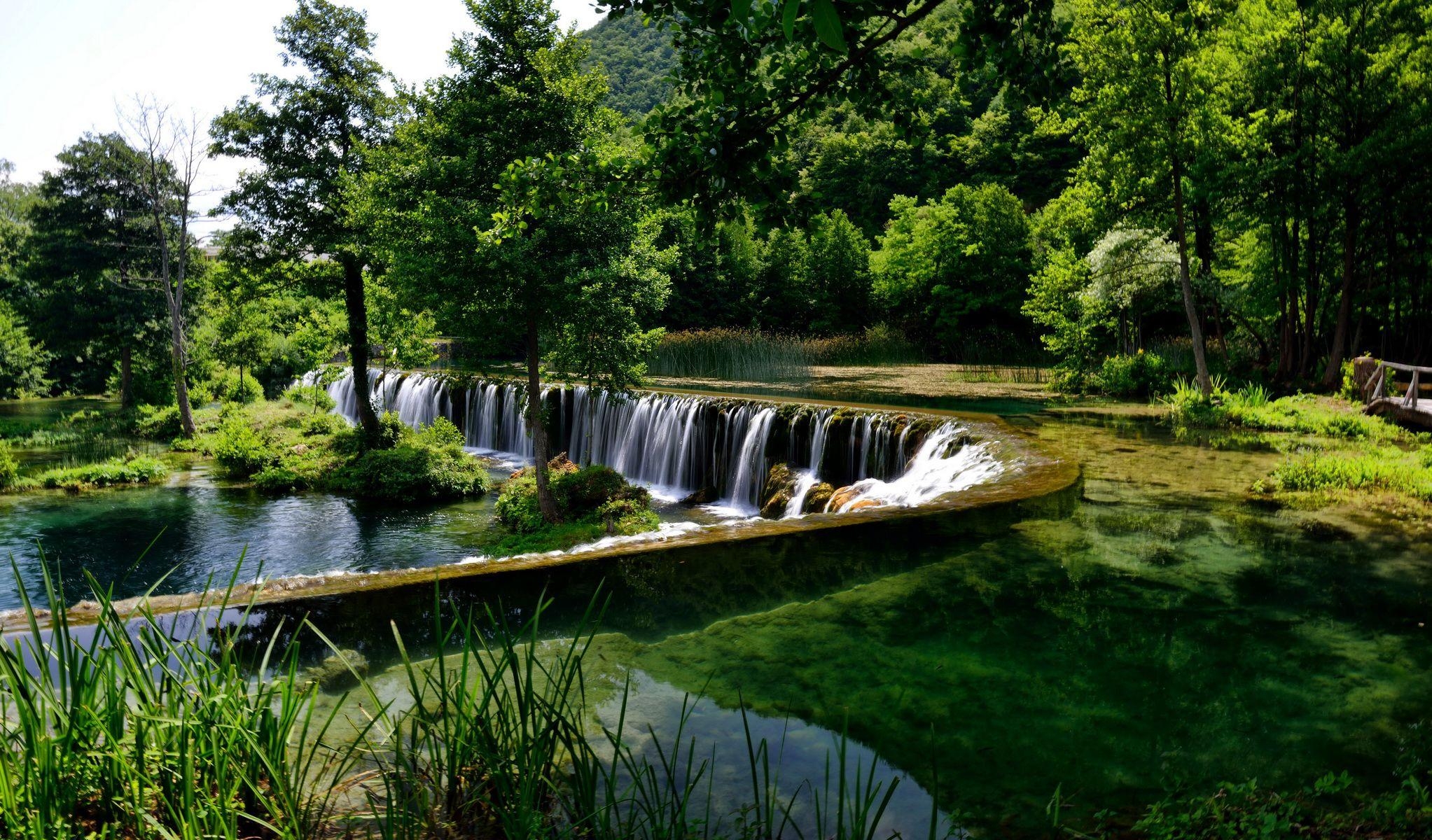 2050x1200 image Bosnia and Herzegovina Pliva Nature Waterfalls, Desktop