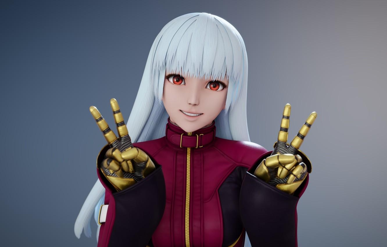 1340x850 Wallpaper girl, smile, fighter, gesture, King of Fighters, Kula, Desktop