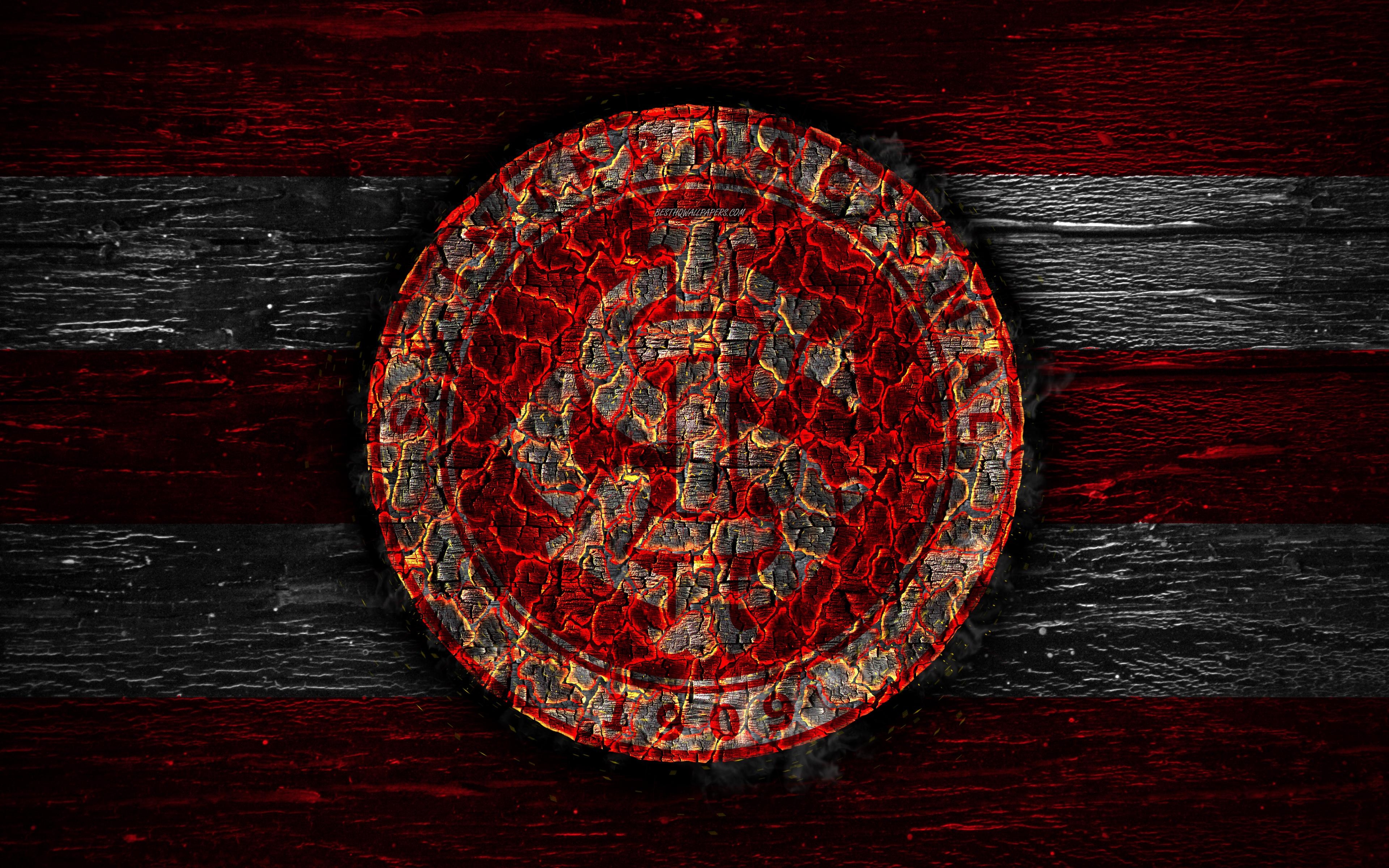 3840x2400 Download wallpaper Internacional FC, 4k, fire logo, Brazilian Serie, Desktop