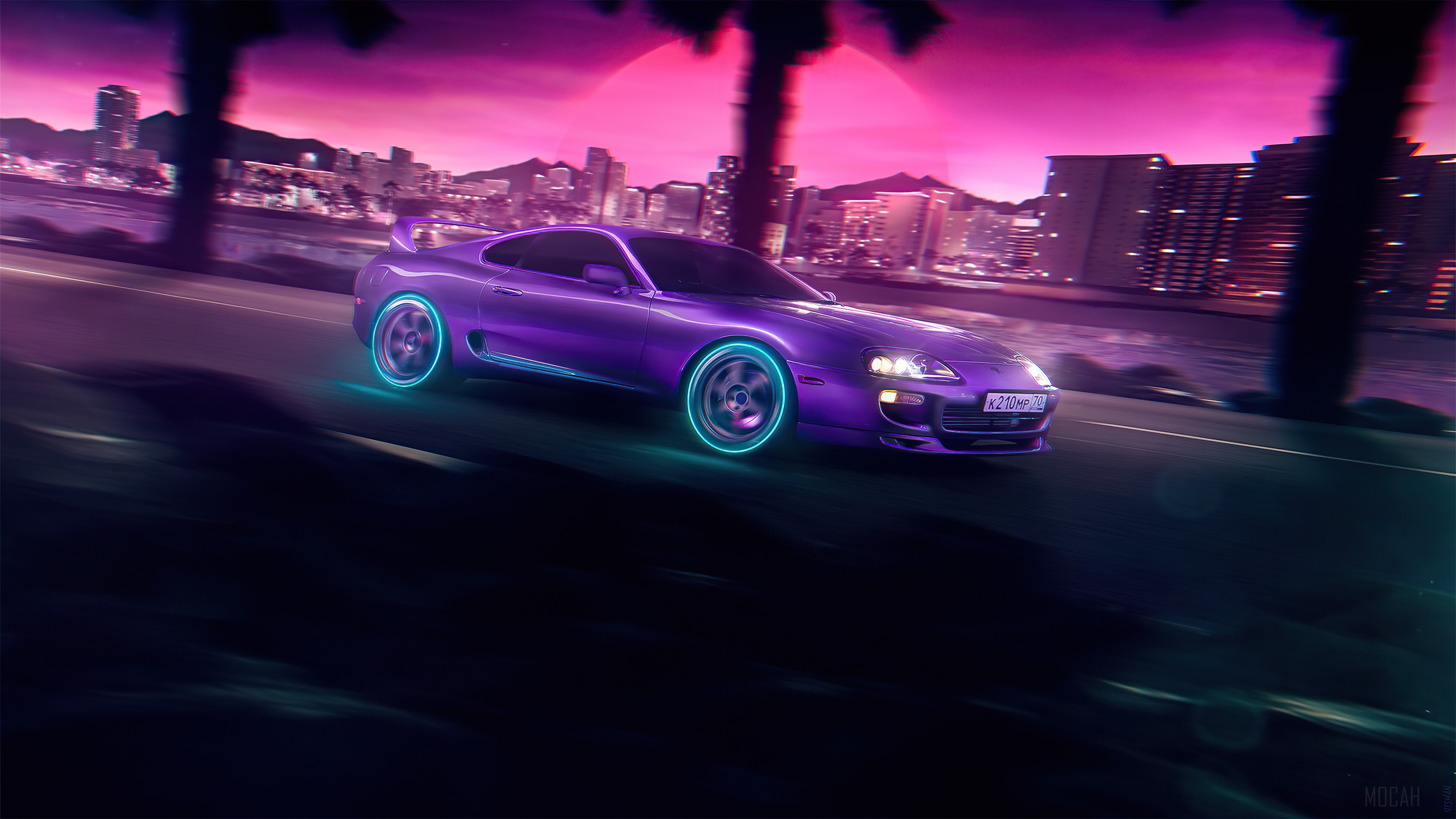 3840x2160 NeonNight Toyota Supra 4k wallpaper HD Wallpaper, Desktop