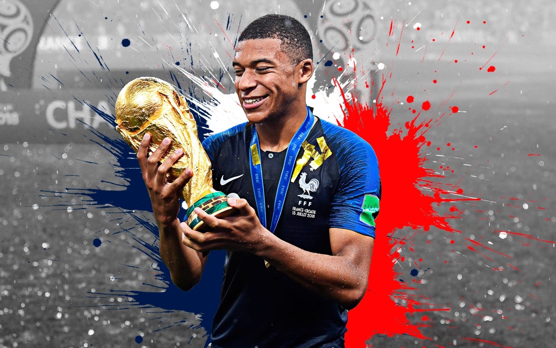 1800x1130 Kylian Mbappé World Cup Trophy Wallpaper & Background Download, Desktop