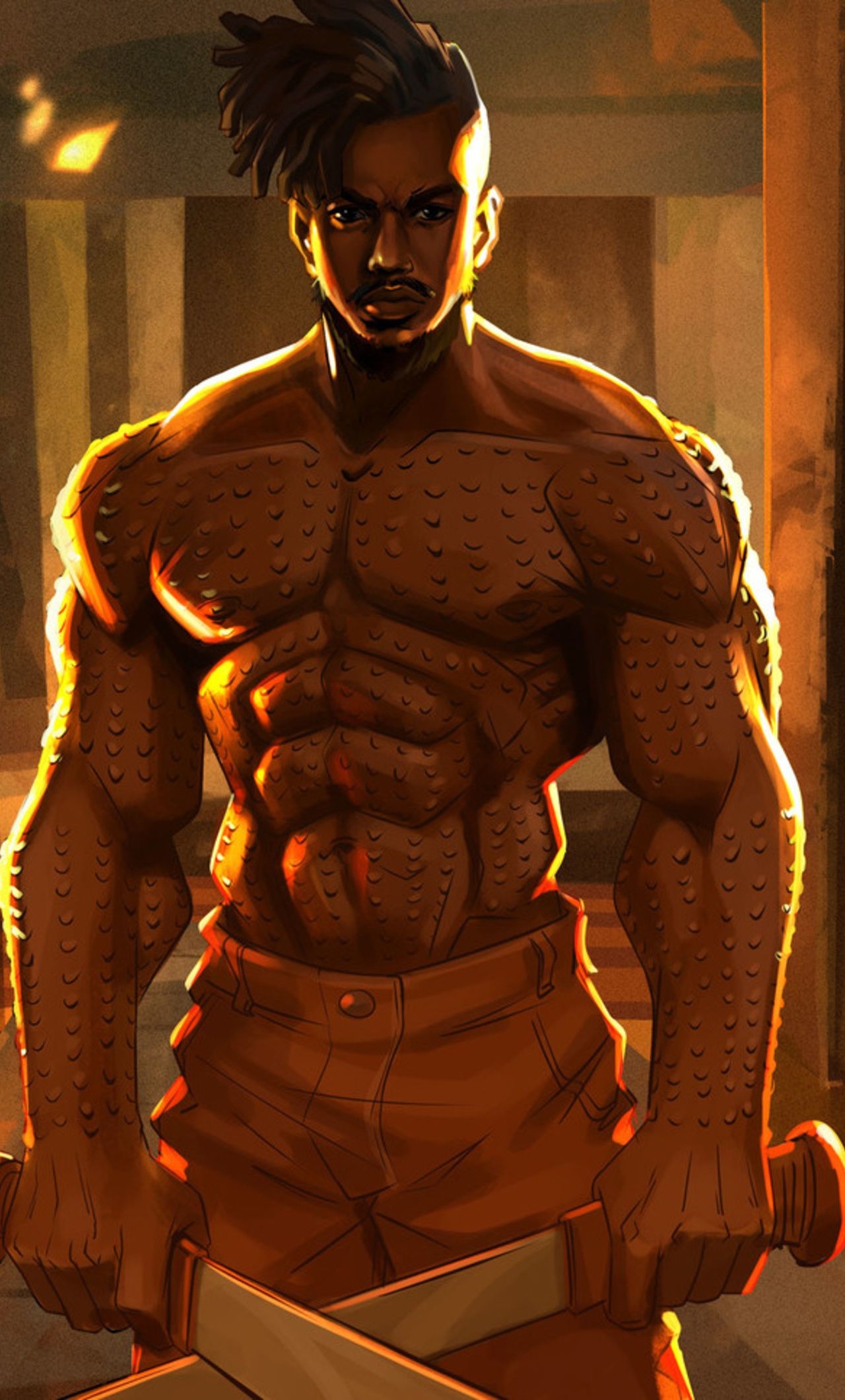 1280x2120 Erik Killmonger Wallpaper, Phone