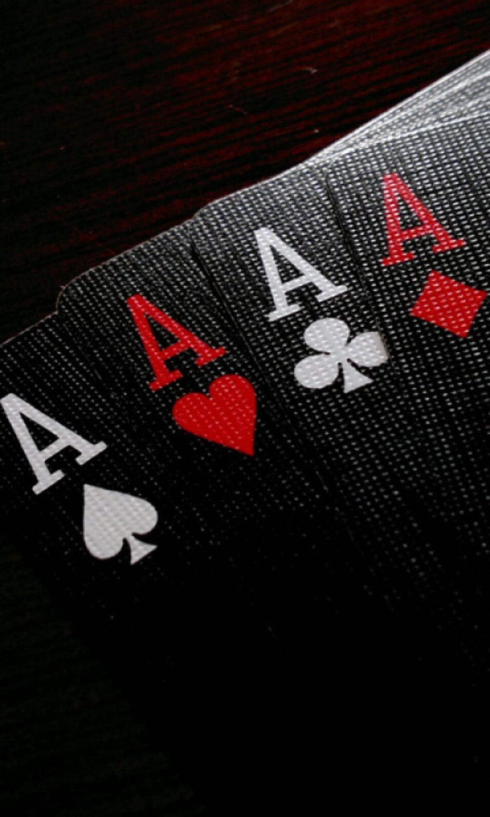 970x1620 Ace of Spade, Heart, Clubs and Diamond playing cards photography HD, Phone