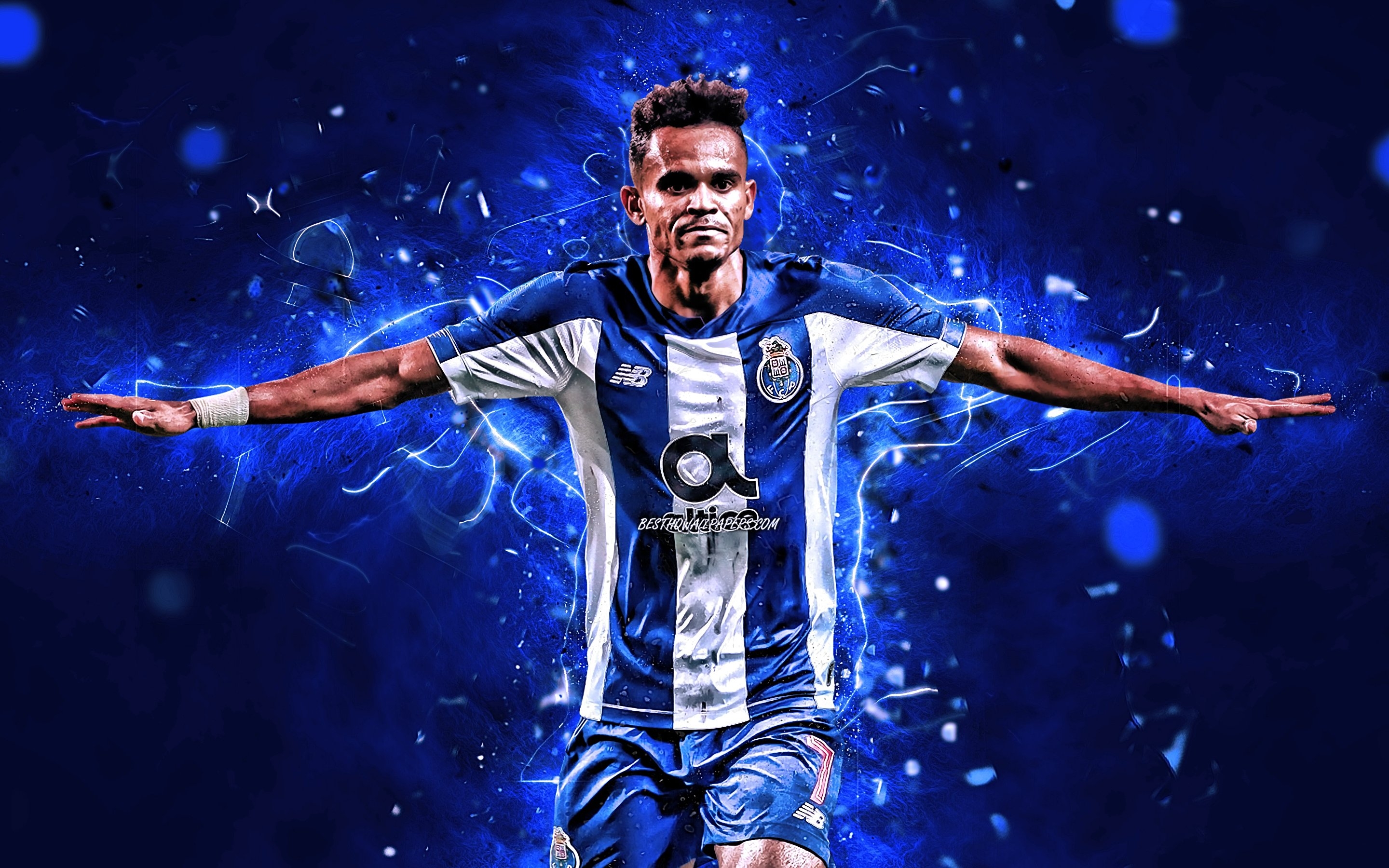 2880x1800 Download wallpaper Luis Diaz, Porto FC, Primeira Liga, Colombian footballers, Luis Fernando Diaz Marulanda, neon lights, soccer, FC Porto for desktop with resolution. High Quality HD picture wallpaper, Desktop