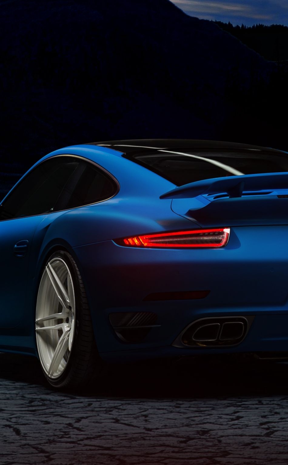 950x1540 Download  wallpaper sports car, porsche 911 turbo, blue, rear, iphone,  HD image, background, 9386, Phone