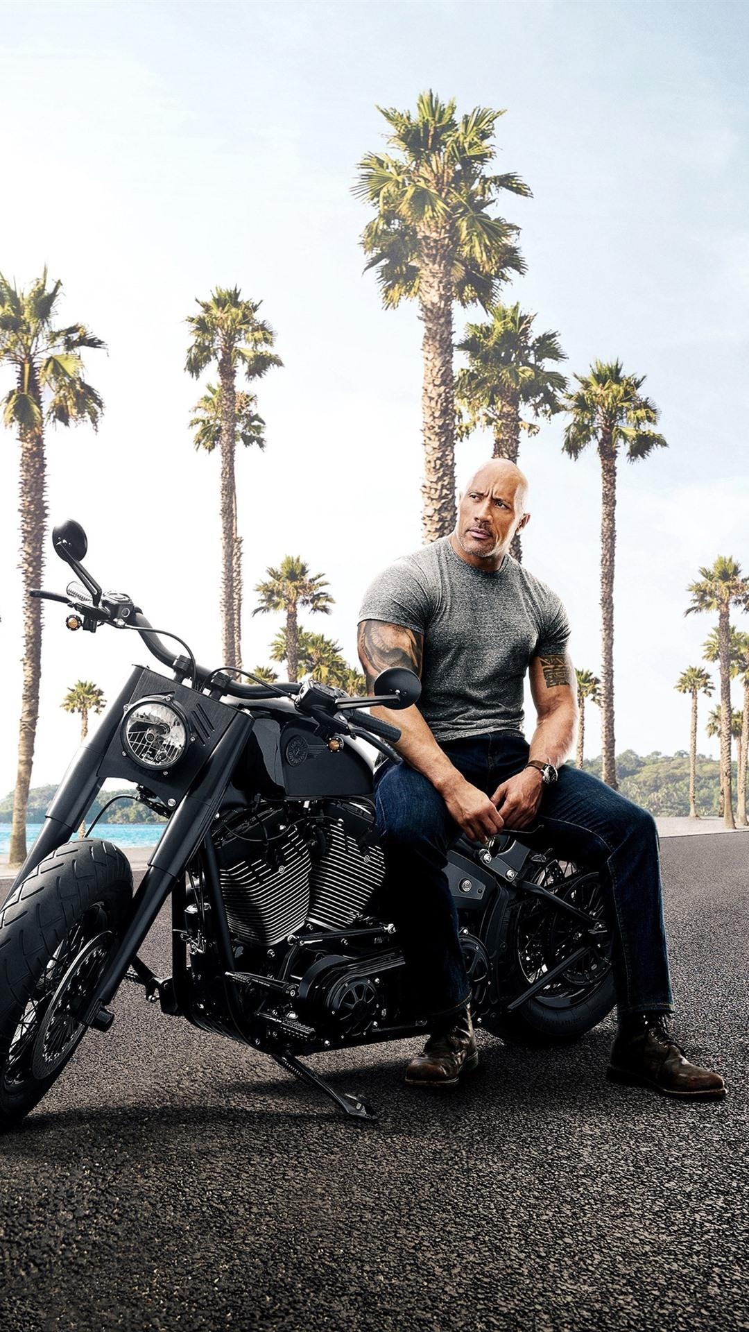 1080x1920 Free download Dwayne Johnson Jason Statham Fast and Furious 8, Phone