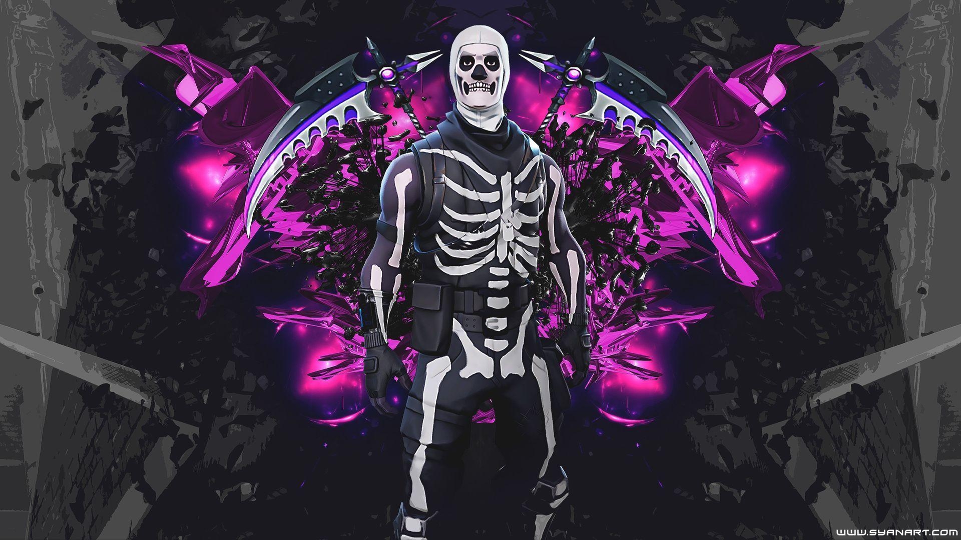 1920x1080 HD Wallpaper of Skull Trooper Fortnite Battle, Desktop