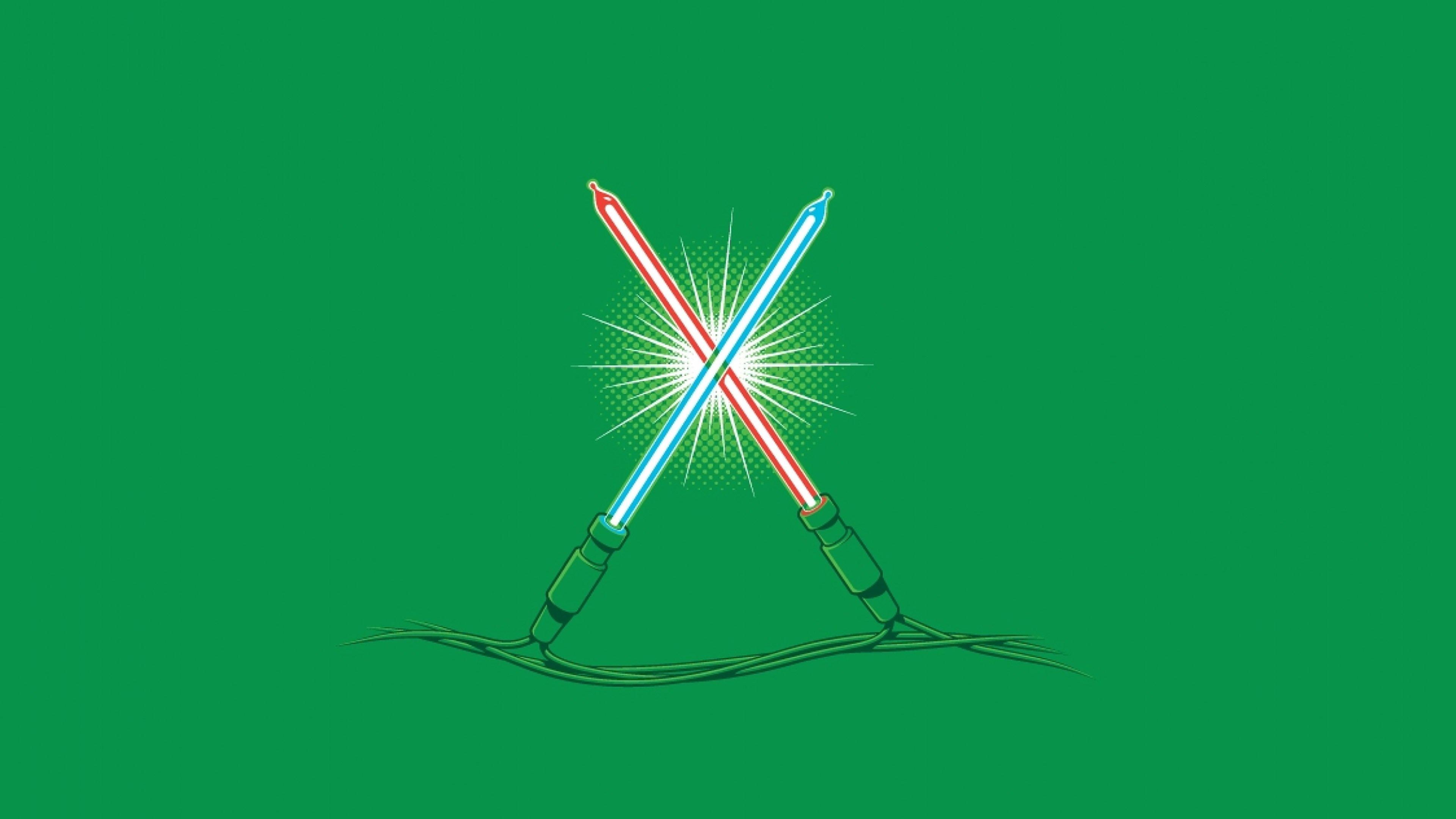 3840x2160 Christmas Lights Illust Minimal Starwars Art Wallpaper, Desktop