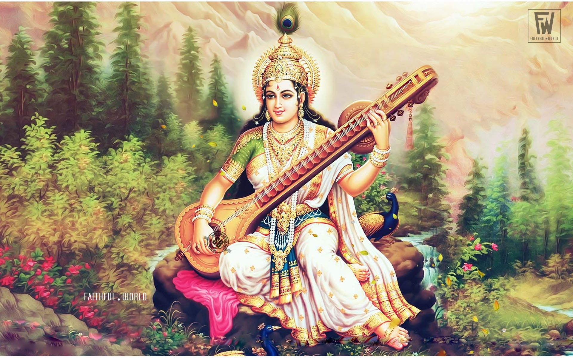 1920x1200 Goddess Saraswati Wallpaper, Desktop