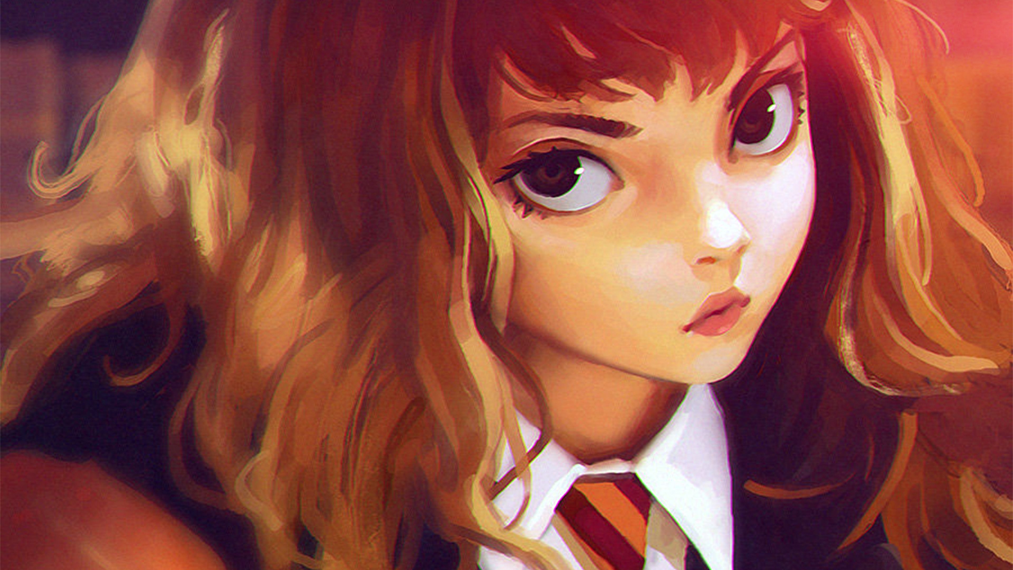 3840x2160 wallpaper for desktop, laptop. hermione harry potter liya art illustration flare, Desktop