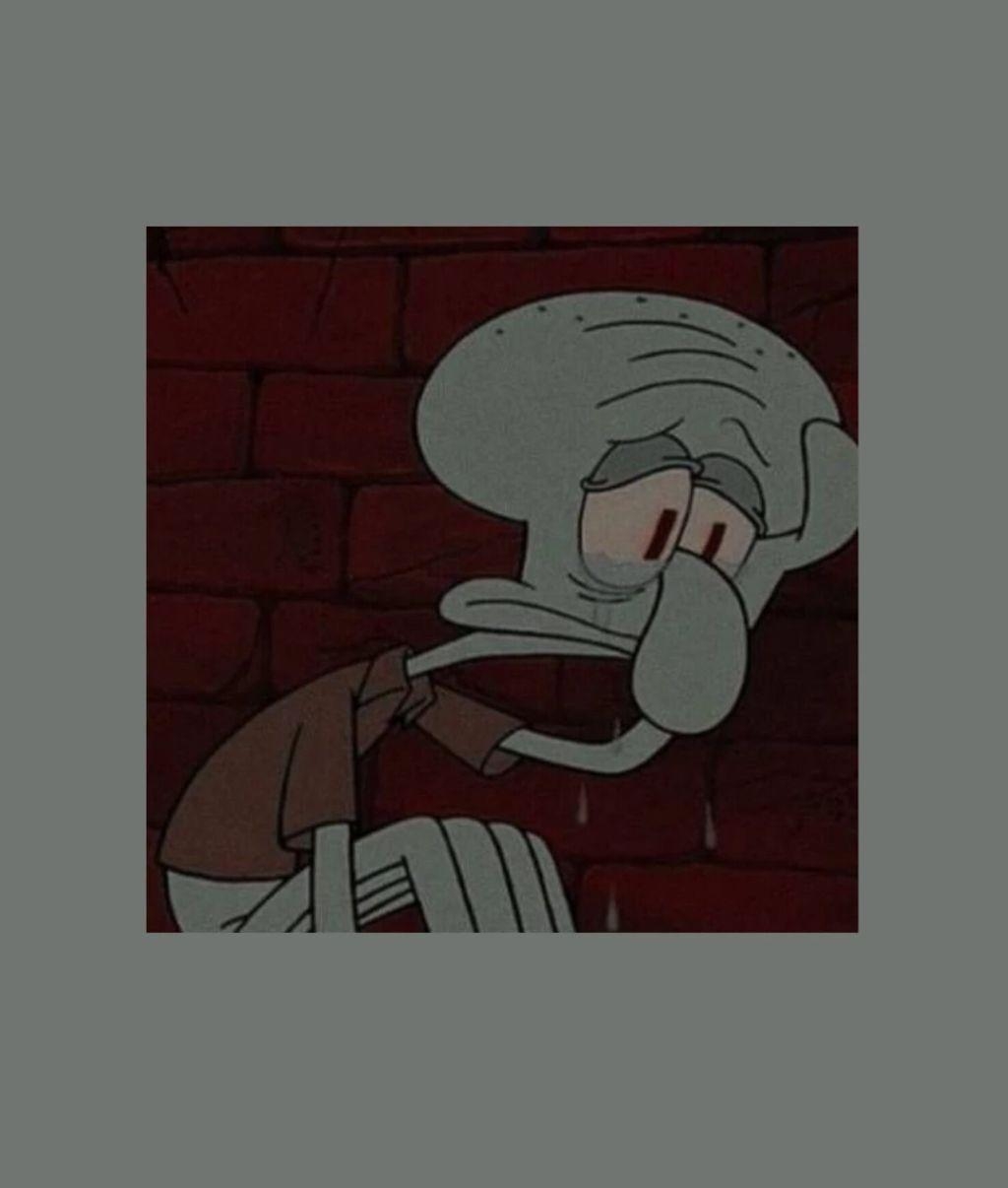 1030x1210 depressed sad squidward tears asthetic, Phone