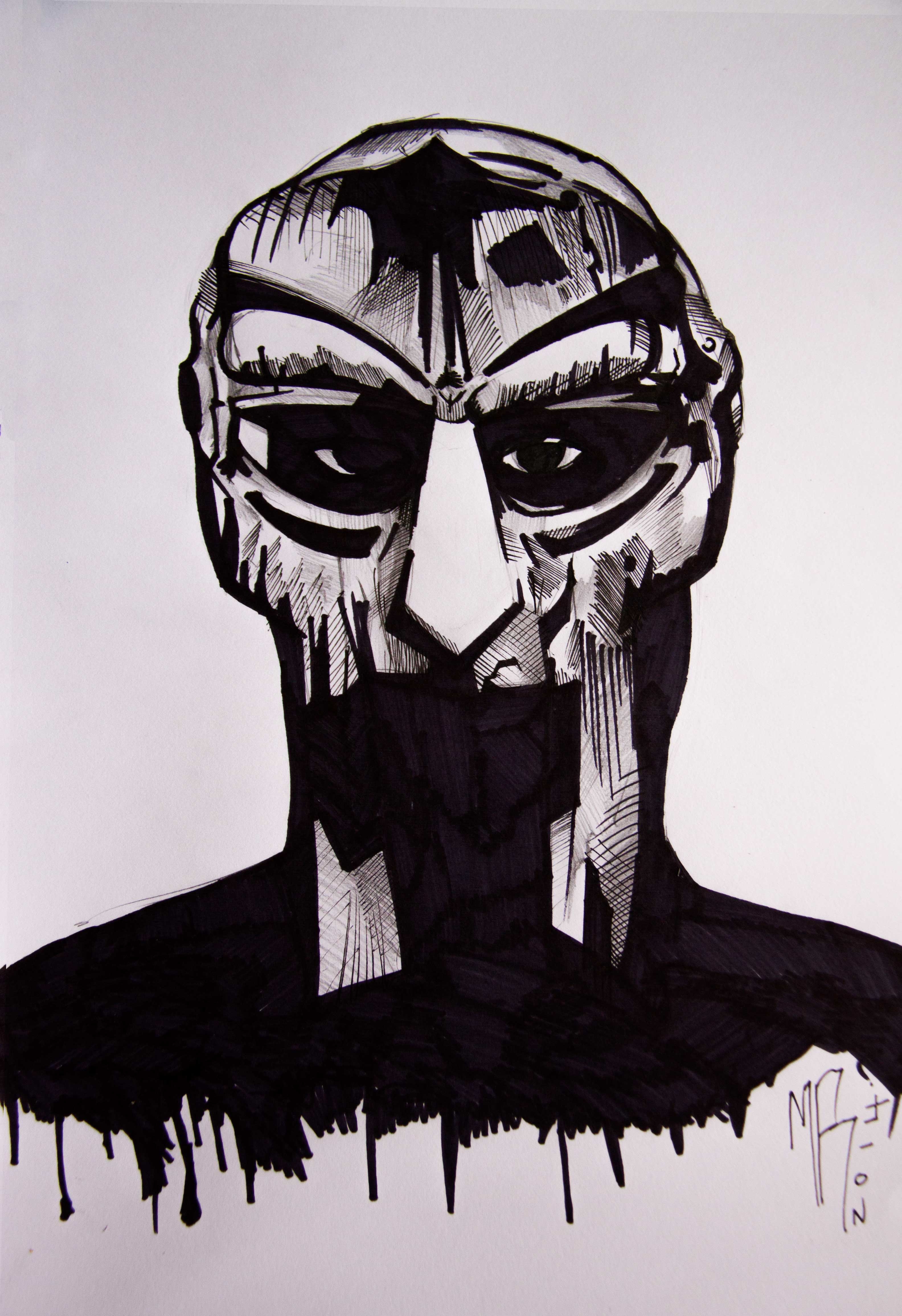 3170x4620 Spent a couple of hours drawing this picture of MF Doom, Phone