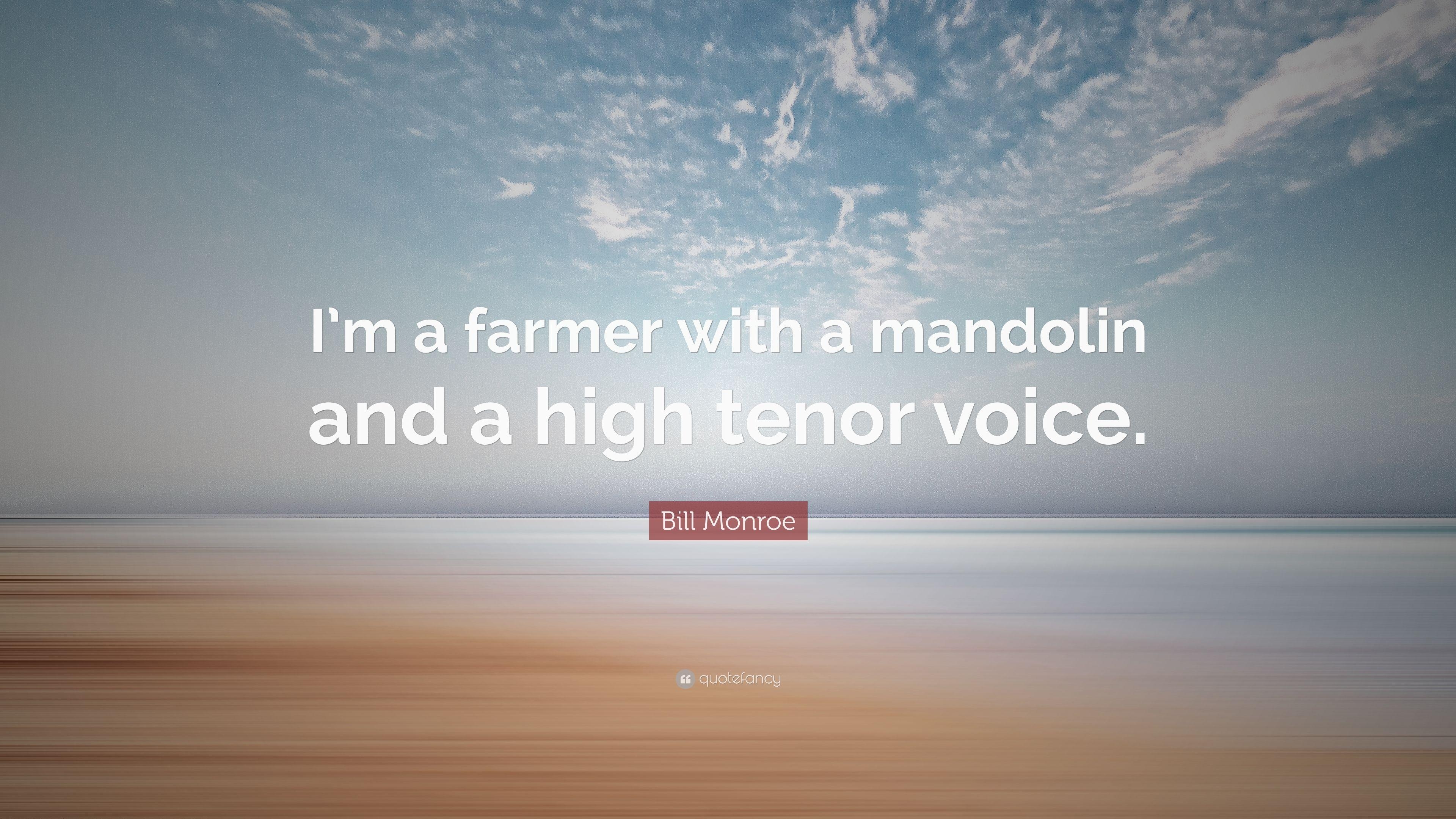 3840x2160 Bill Monroe Quote: “I'm a farmer with a mandolin and a high tenor, Desktop