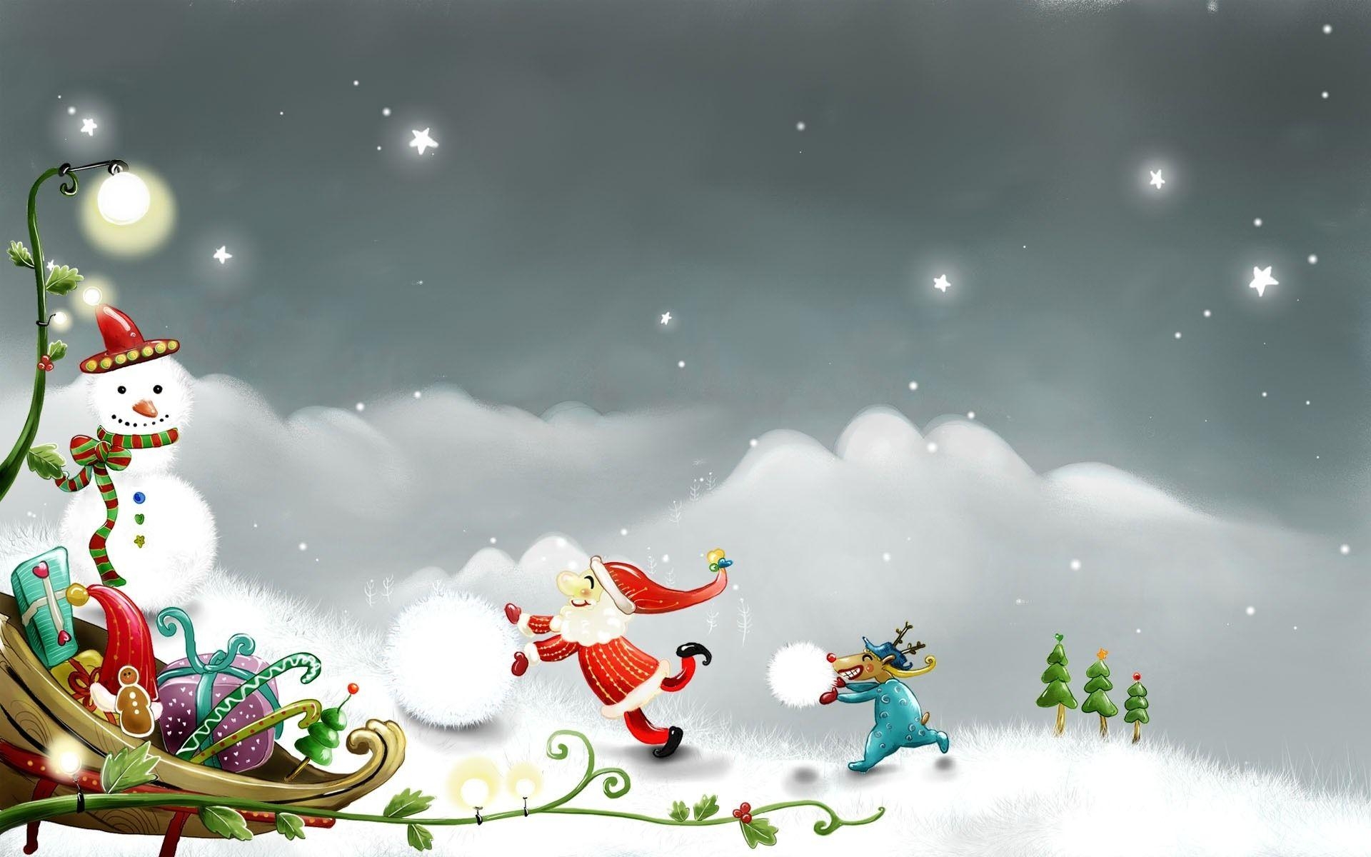 1920x1200 Cartoon Christmas Background Wallpaper, Desktop