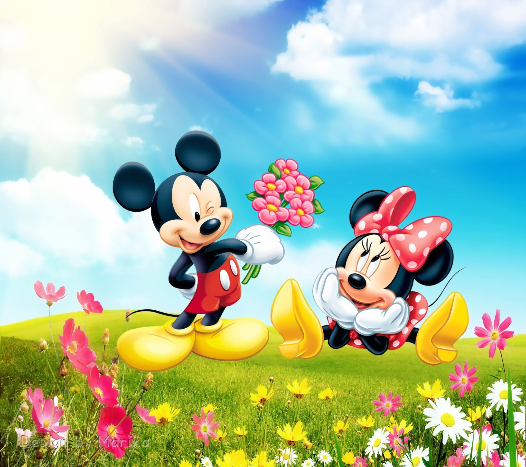 2160x1920 Mickey and Minnie Mouse Spring Wallpaper Free Mickey and Minnie Mouse Spring Background, Desktop